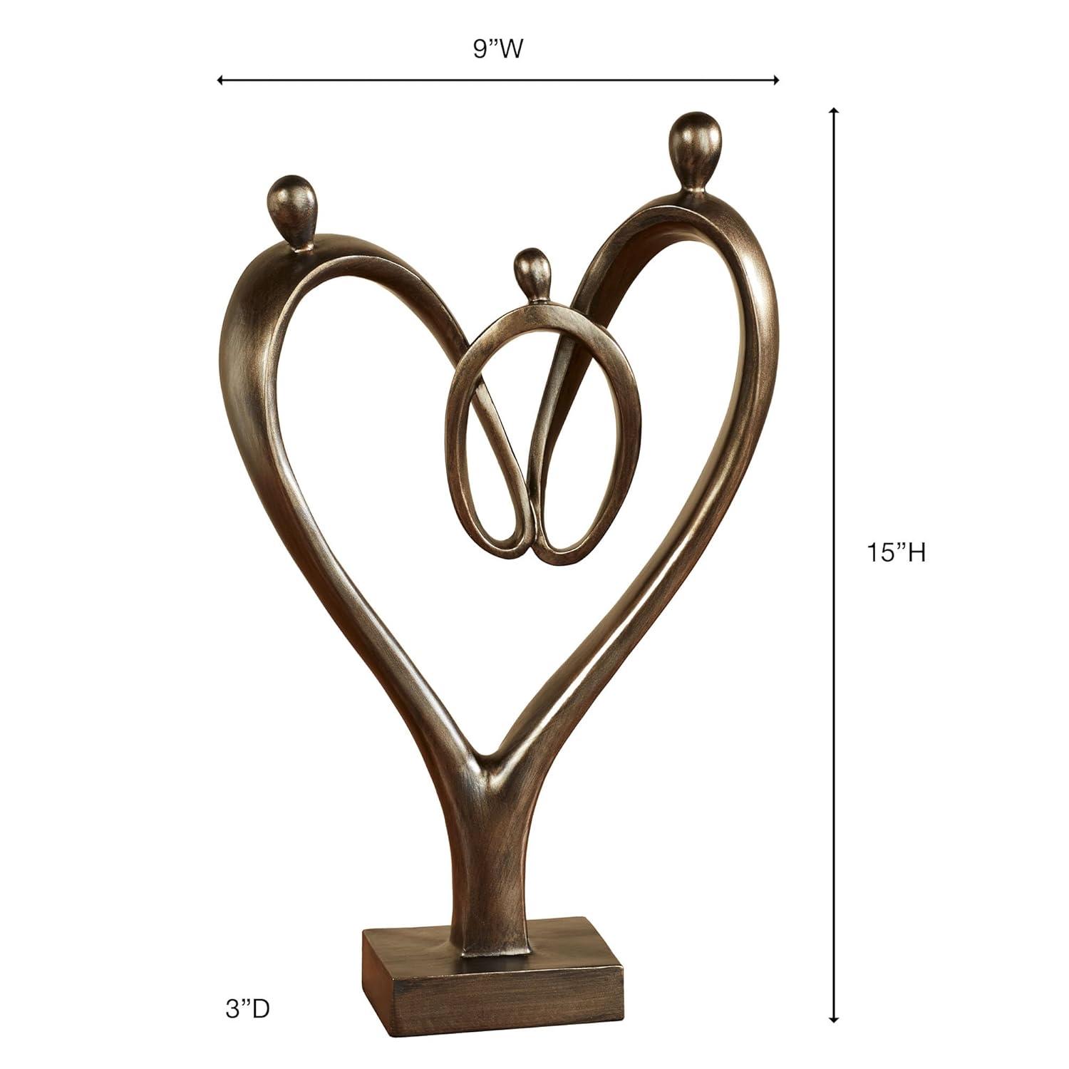 Heartfelt Family Table Sculpture Bronze Bronze