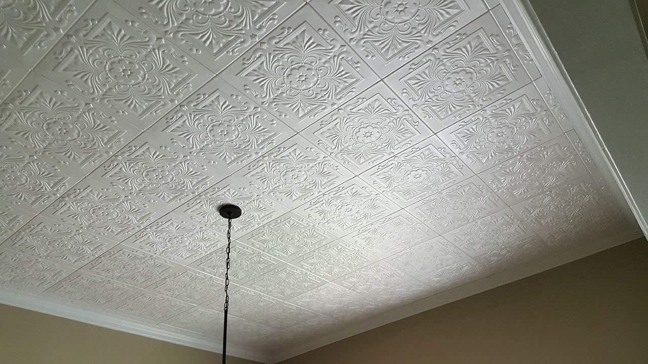 Victorian 1.6 ft. x 1.6 ft. Polystyrene Glue-up Ceiling Tile