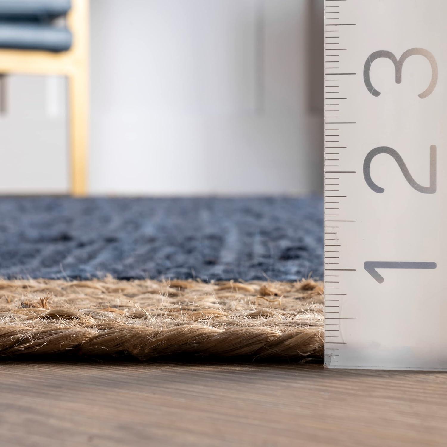2'x3' Hand Woven Eleonora Area Rug Blue- nuLOOM: Modern Jute Runner, Low Pile, Indoor Use, Solid Pattern