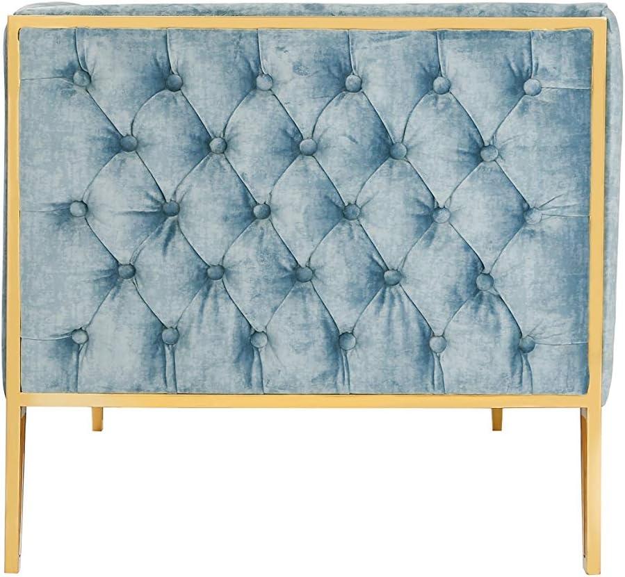 Vector Velvet 3 Seater Sofa Ocean Blue - Manhattan Comfort