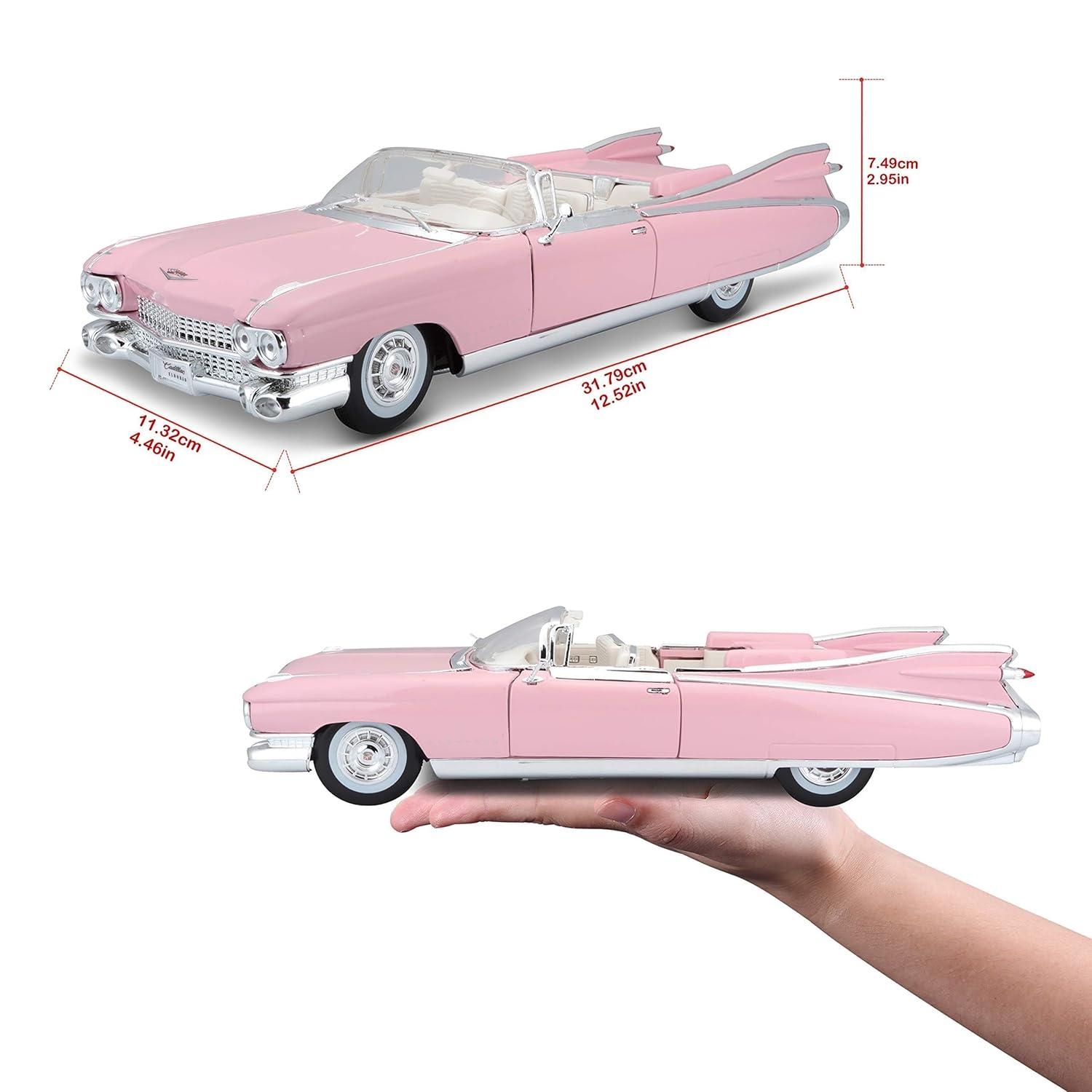 1959 Cadillac Eldorado Biarritz Convertible, Pink - Maisto Premiere 36813 - 1/18 Scale Diecast Model Toy Car