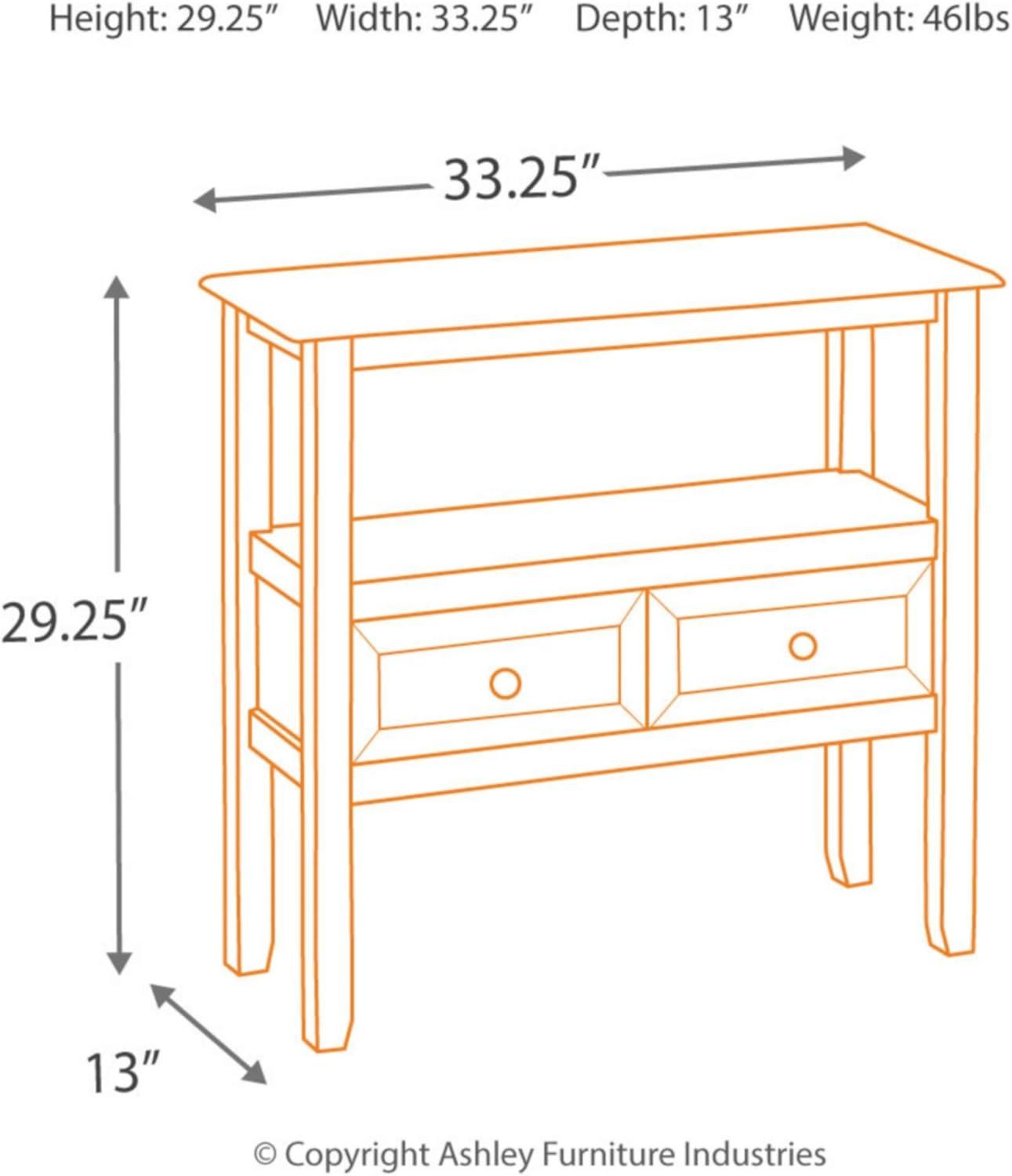 Signature Design by Ashley Casual Abbonto 2 Drawer Accent Table, Warm Brown