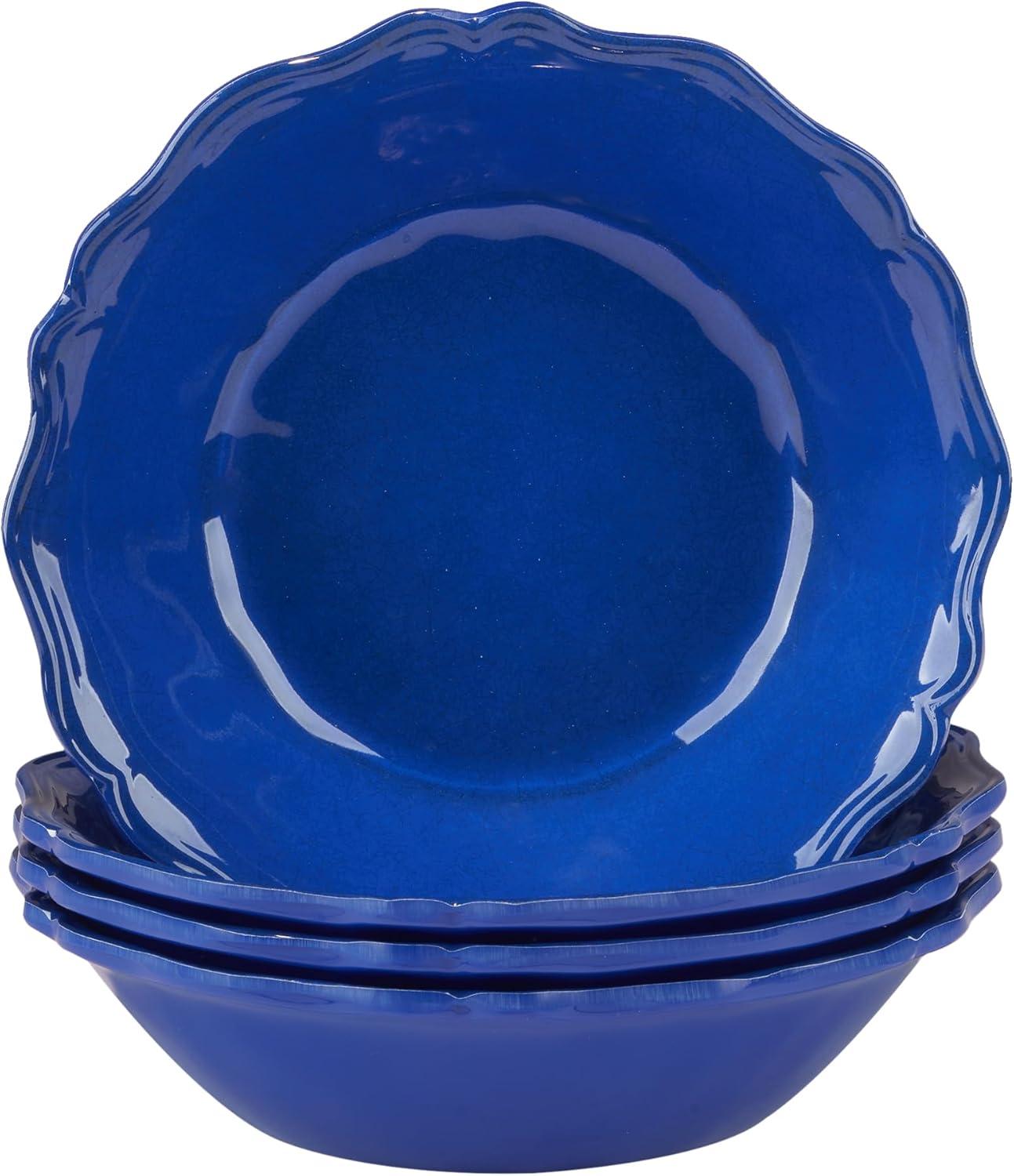 Indigo Blue Melamine 8.5" All-Purpose Serving Bowls Set