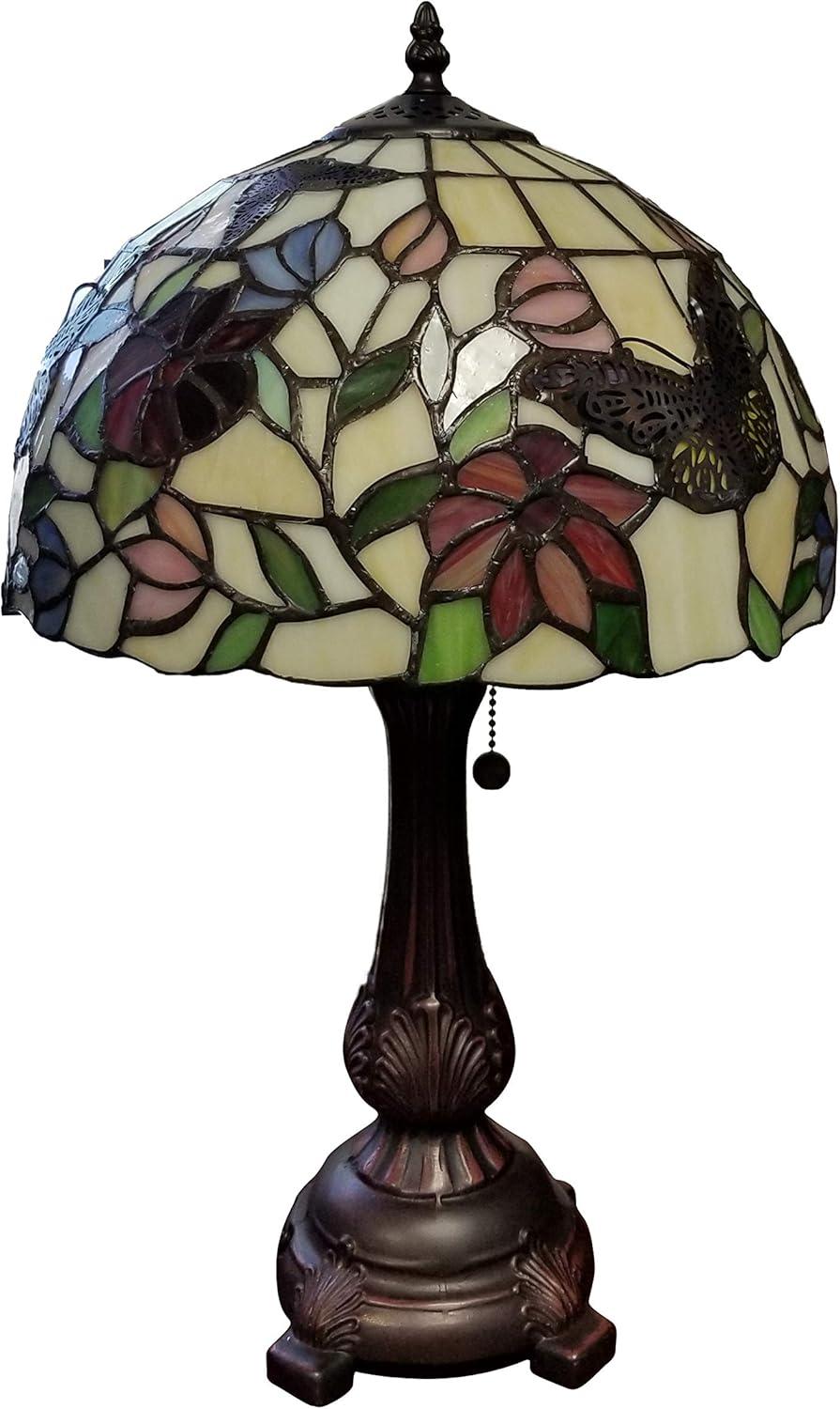 Tiffany Style Butterflies Table Lamp - 19" Tall