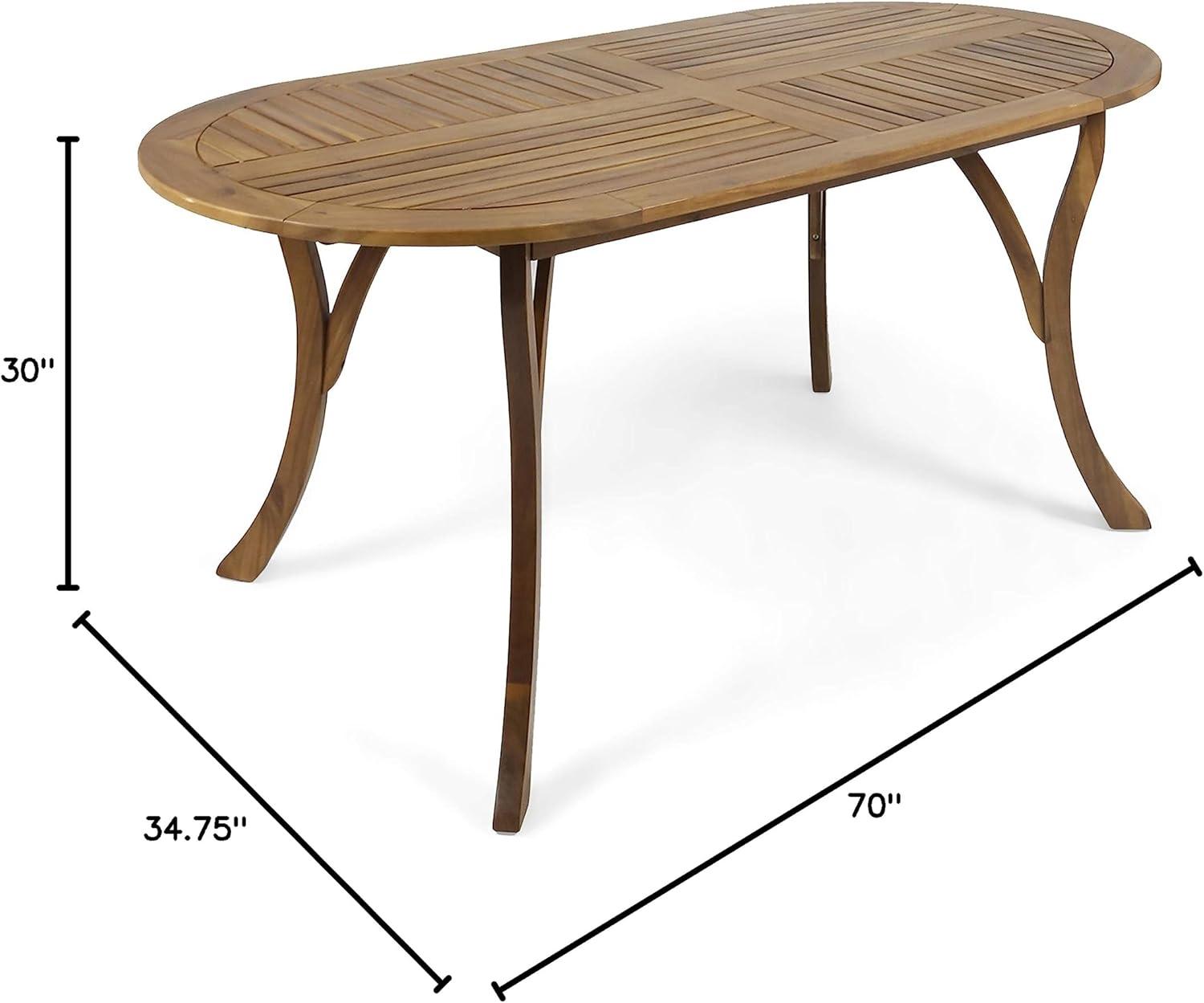 Hermosa Oval 70" Teak Acacia Wood Dining Table