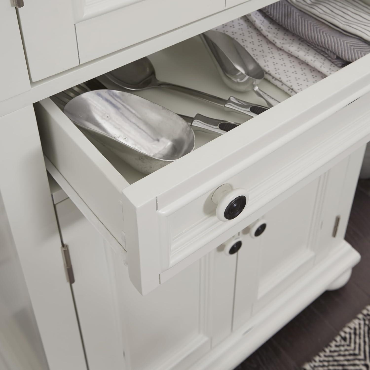 Home Styles Dover Kitchen Pantry White : Hardwood Construction, 4-Door Design, Adjustable Shelves, 1 Drawer