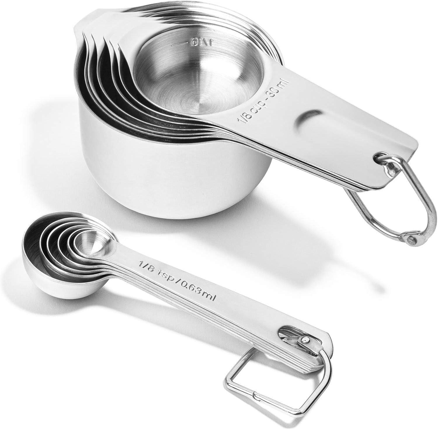 13-Piece Stainless Steel Measuring Cup and Spoon Set