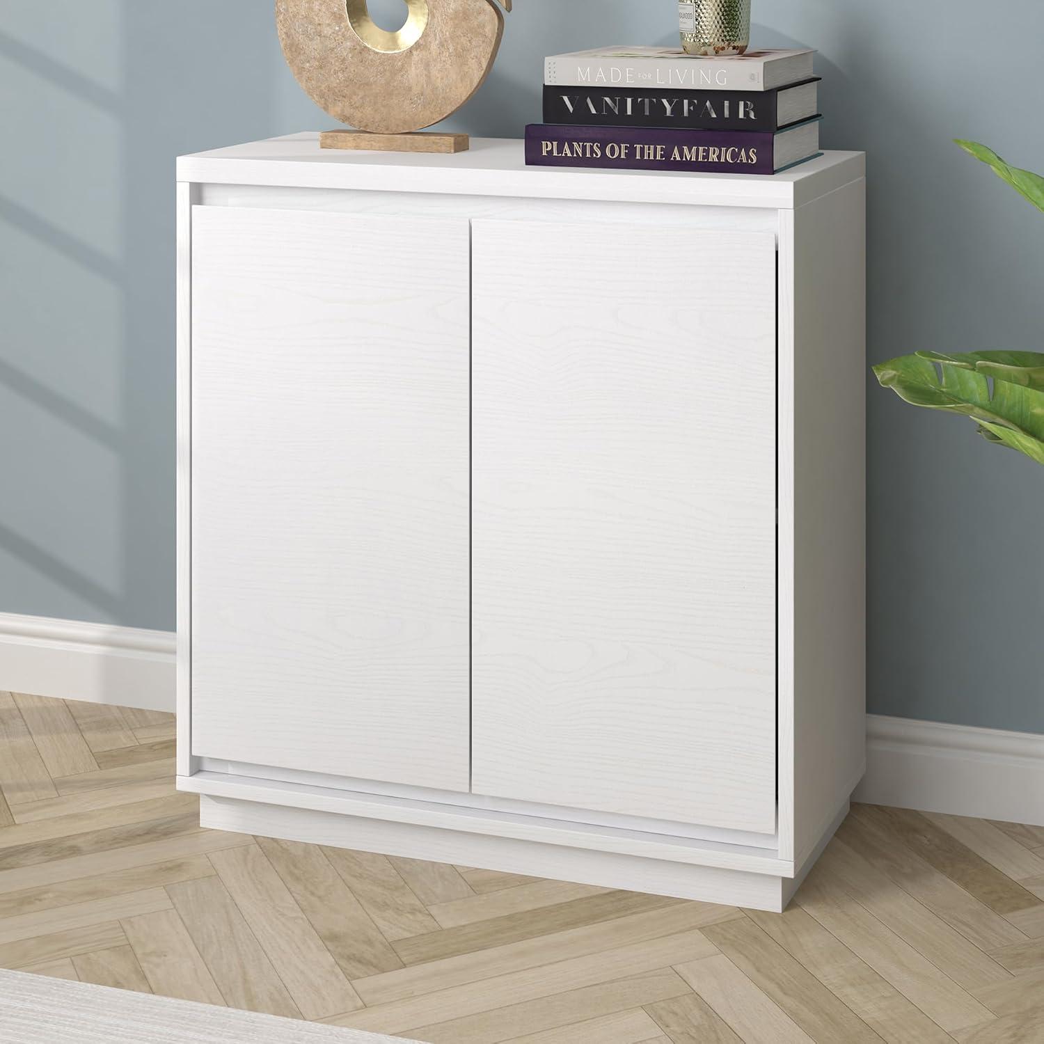 Evelyn&Zoe Presque 30" Wide Rectangular Accent Cabinet, White