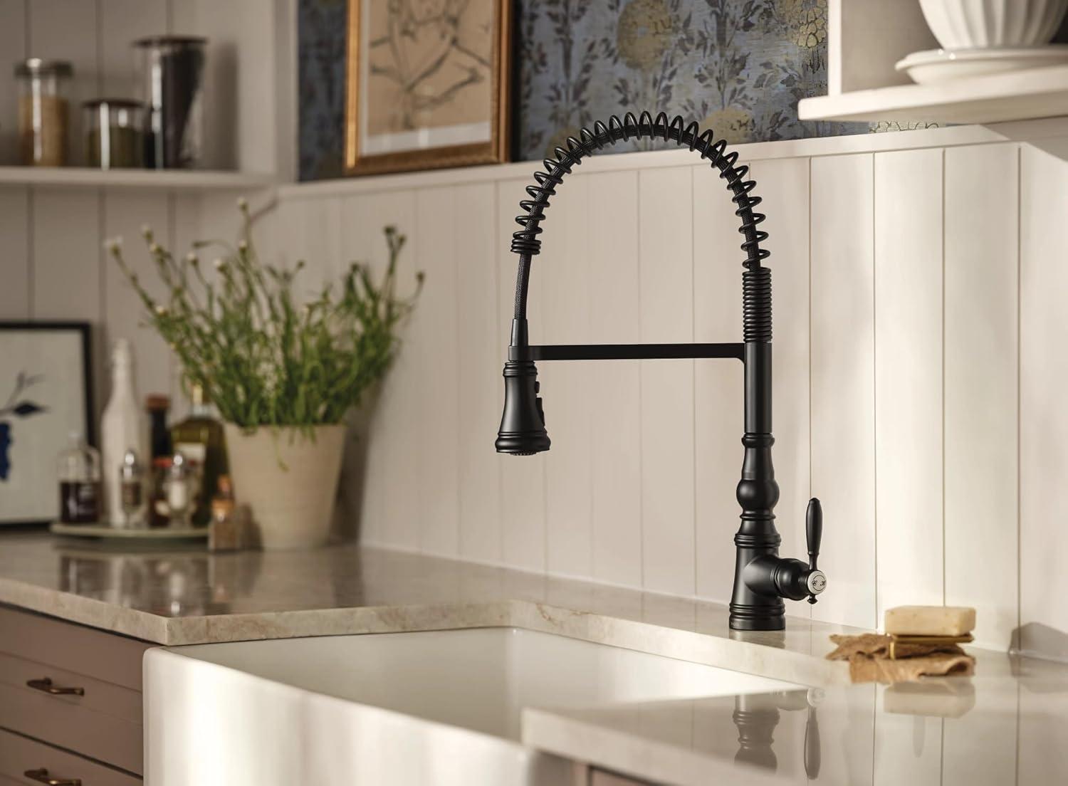 Moen Weymouth MotionSense Wave Single Handle Pre-Rinse Spring Pulldown Kitchen Faucet