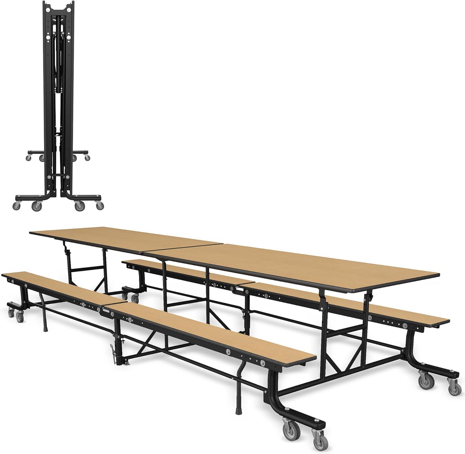 Palmer Hamilton Palmer Hamilton 145'' Rectangle Bench Cafeteria Table with Metal Frame