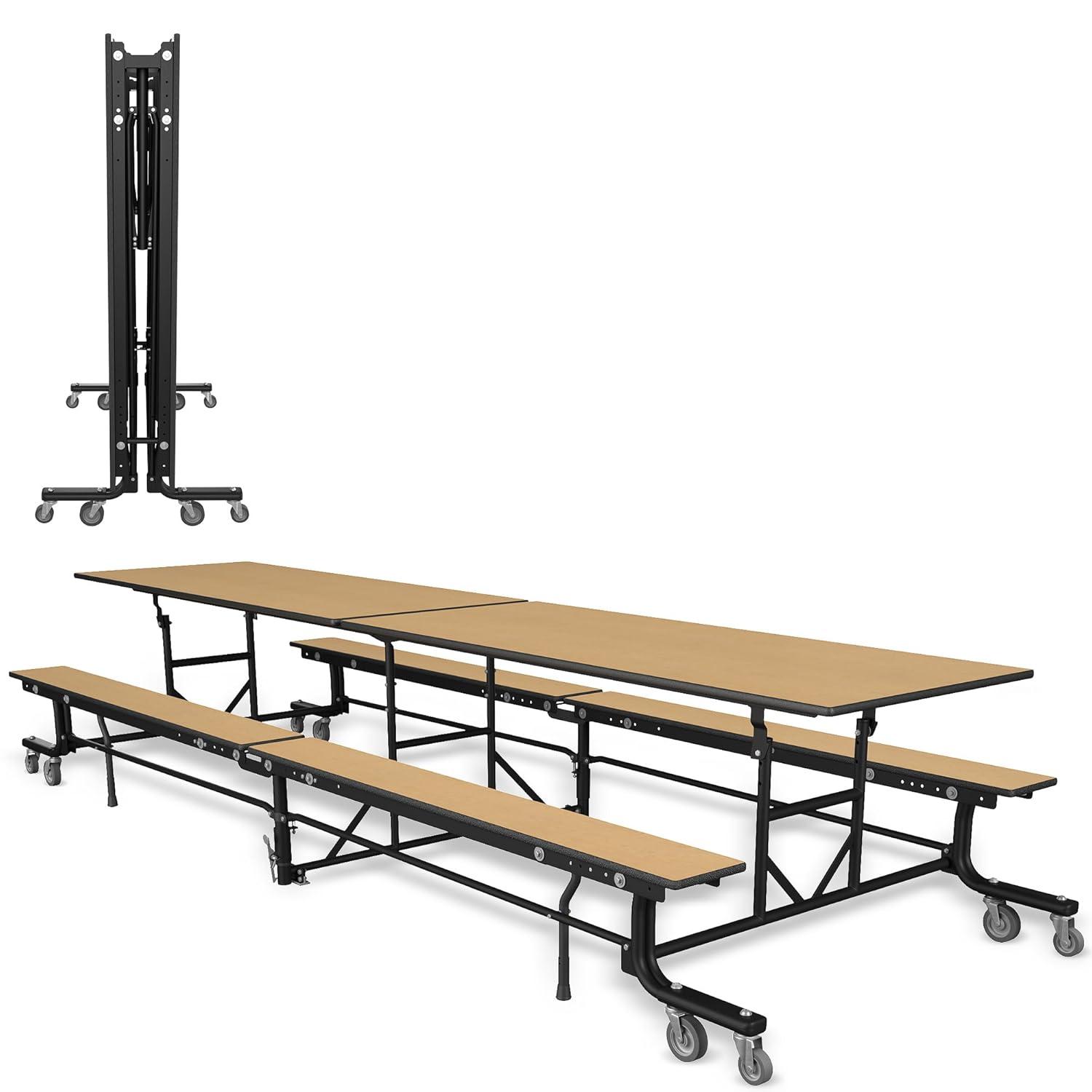 Palmer Hamilton Palmer Hamilton 145'' Rectangle Bench Cafeteria Table with Metal Frame