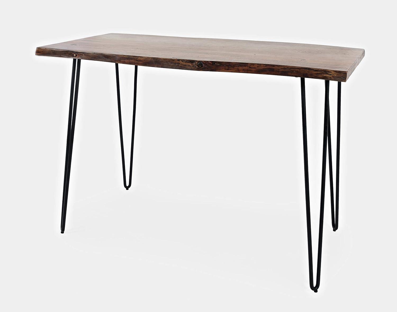 Chestnut Live Edge Wood Counter Height Dining Table with Hairpin Legs