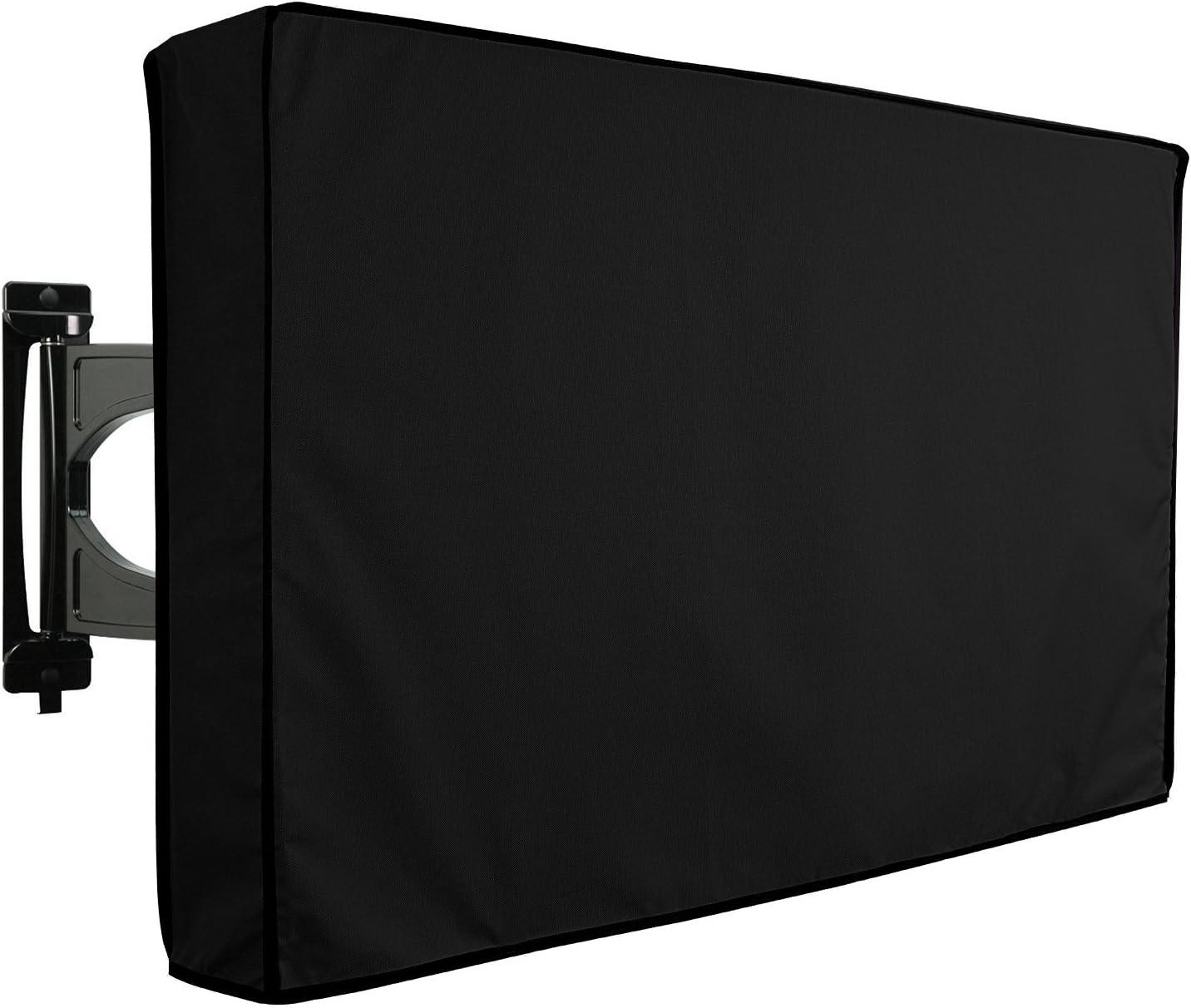 Khomo Gear Universal Weatherproof TV Cover – All-Season Protection for Flat Panel TVs, Water-Resistant, Breathable Material with Remote Pocket