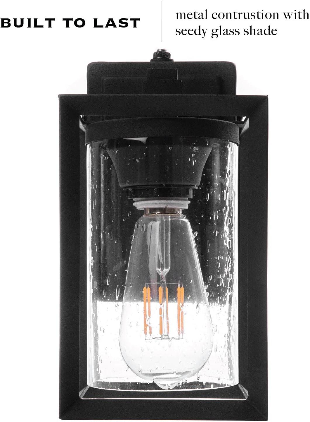 Landia Home Outdoor Wall Lantern - Wall Mounted Sconce Light, Dusk to Dawn Photocell Sensor, ETL Listed