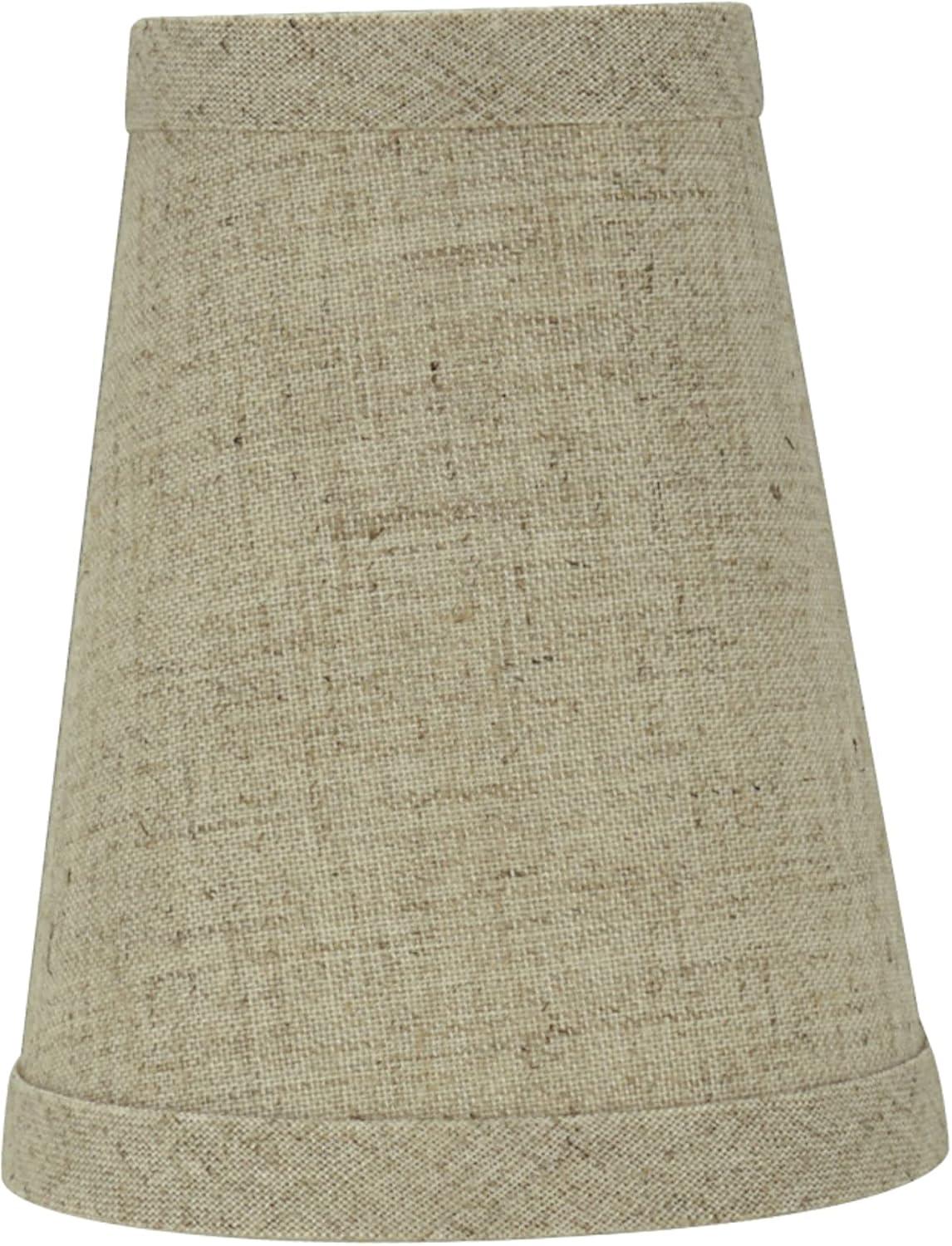 Aspen Creative 32665-2 Small Hardback Empire Shape Chandelier Clip-On Lamp Shade Set (2 Pack), Transitional Design in Beige, 4" bottom width (2 1/2" x 4" x 5" )