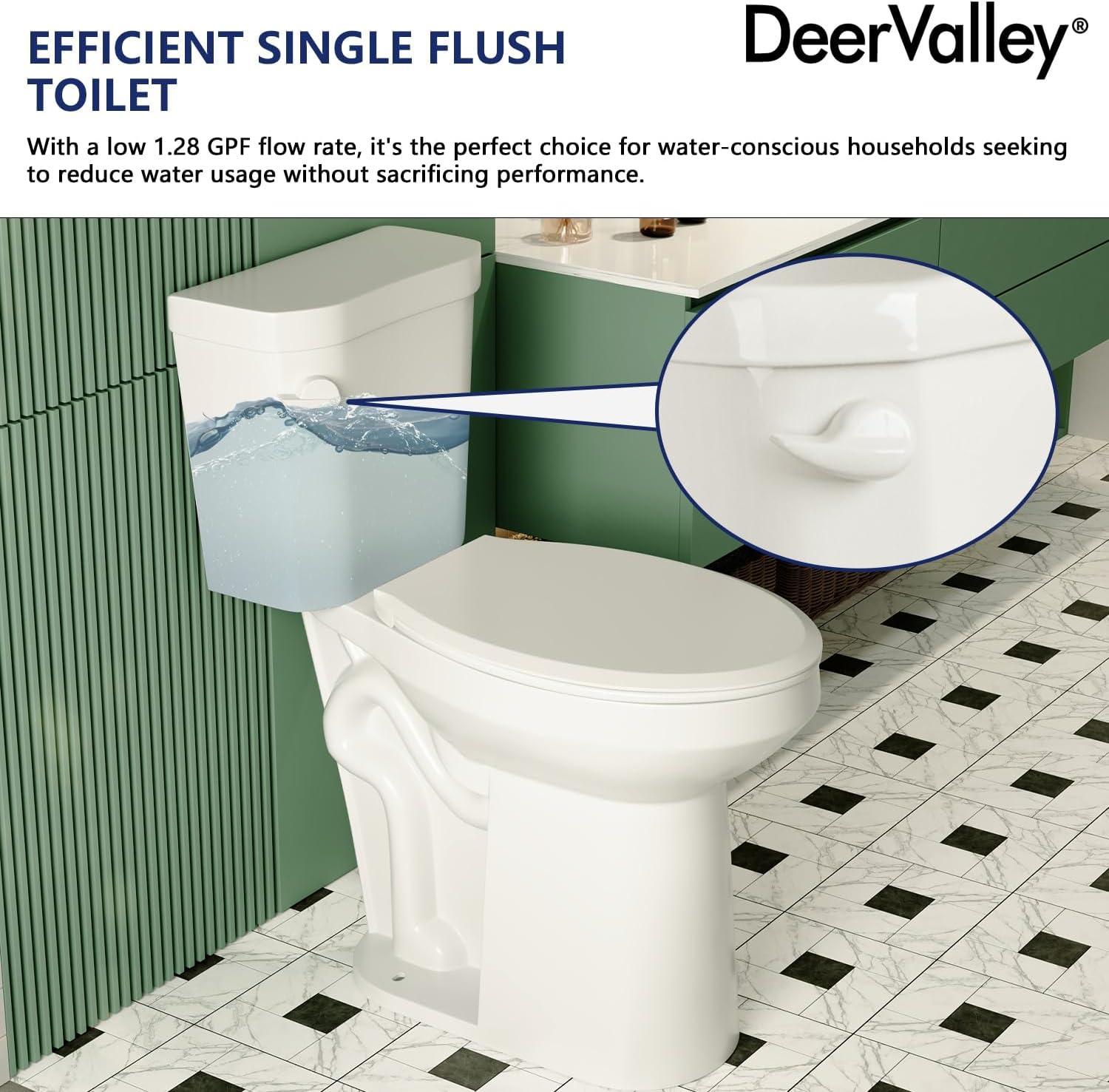 21inch High Two-Piece Toilet, Extra Tall Toilet Comfortable SeatHeight 1.28 GPF Elongated Floor Mounted (Seat Included)