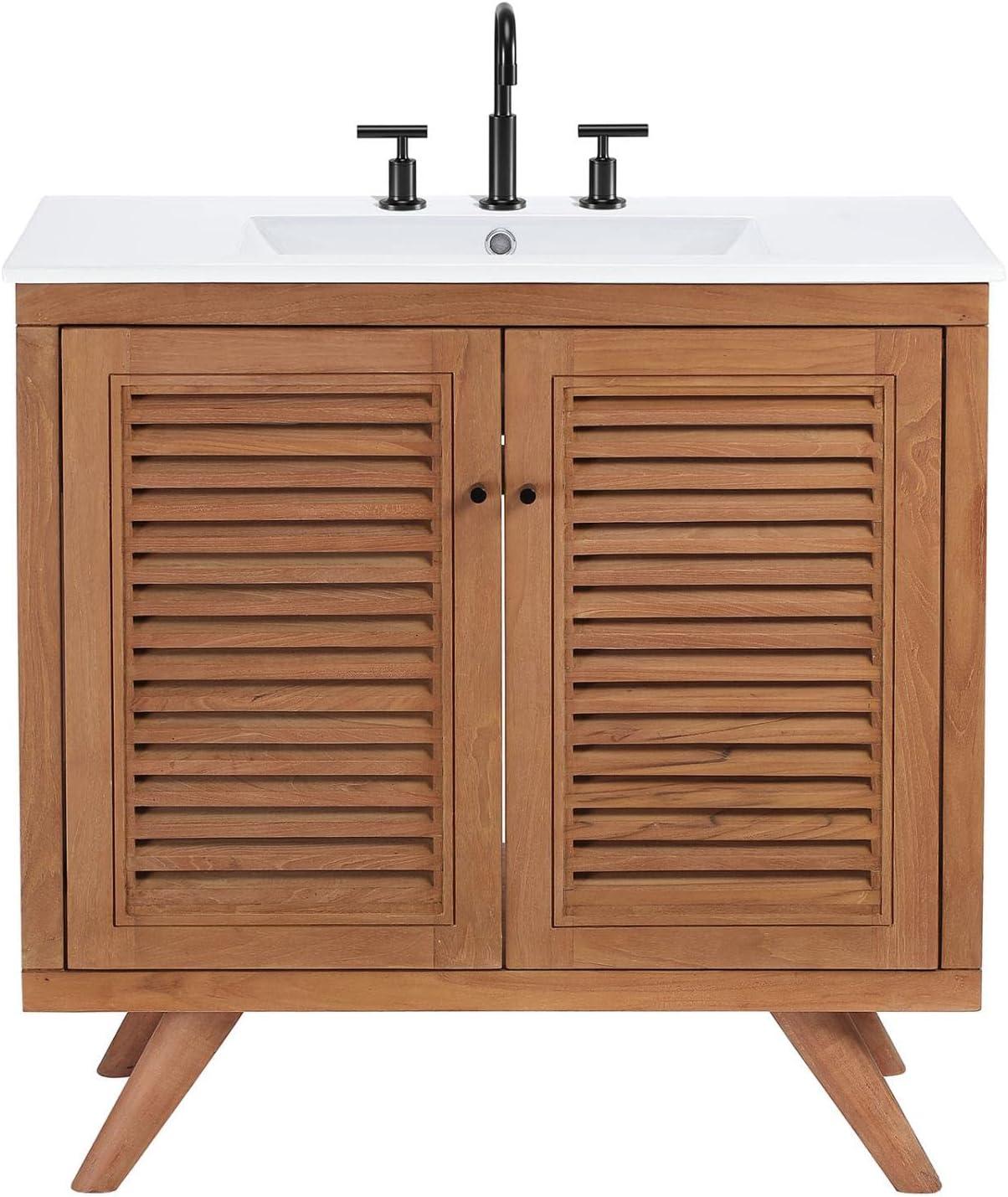 Modway Birdie 36" Bathroom Vanity in Natural White