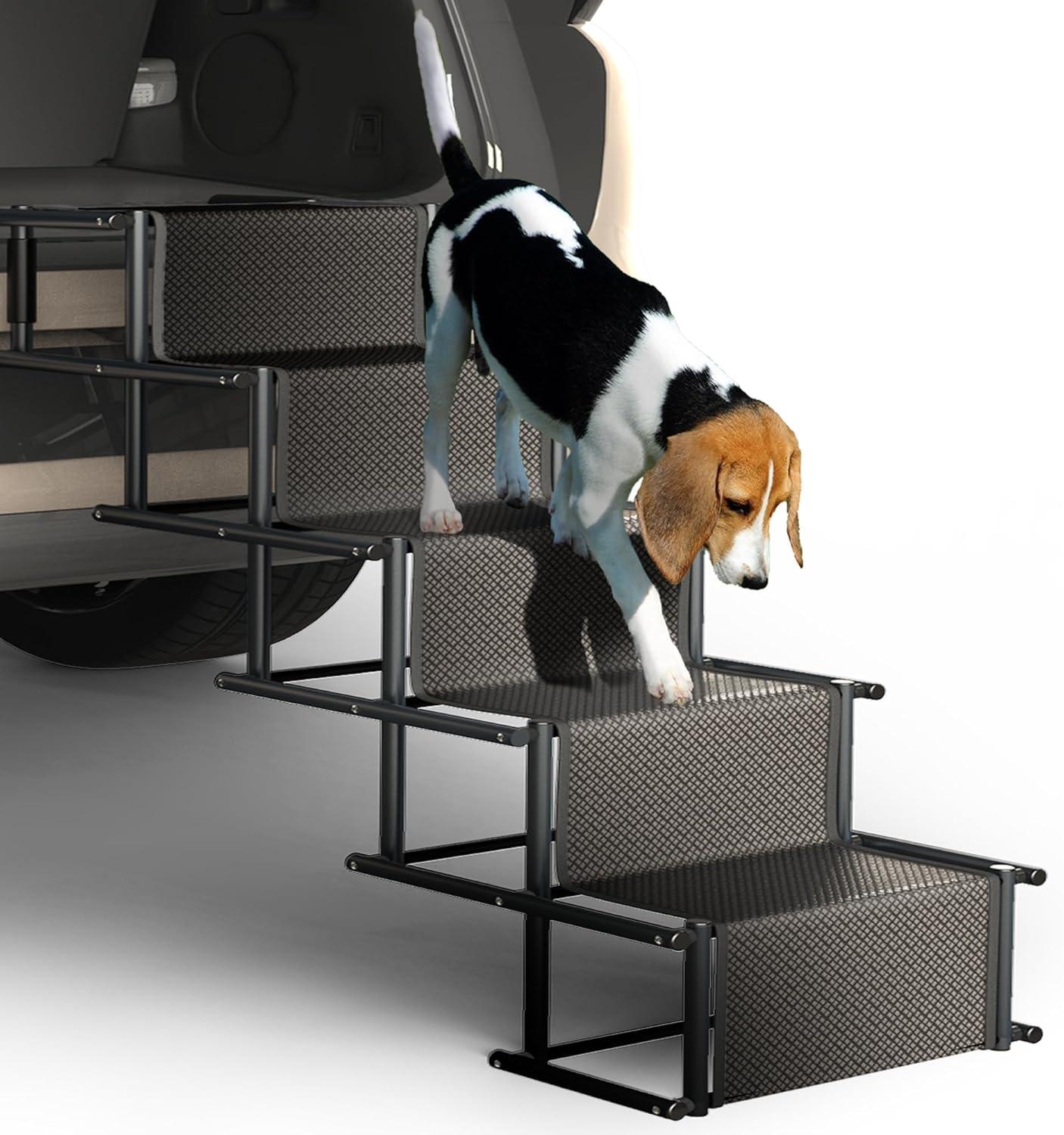 Dog Car Ramp, Portable Dog Steps Ladder, Foldable Dog Stairs With Non-Slip Surface