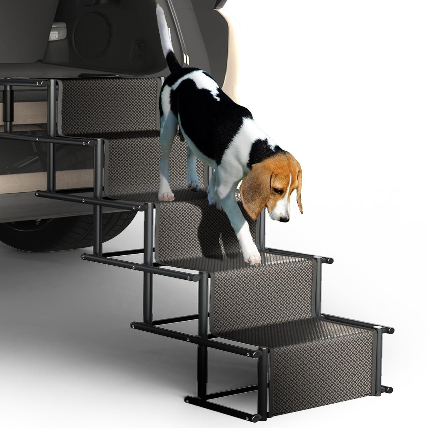 Dog Car Ramp, Portable Dog Steps Ladder, Foldable Dog Stairs With Non-Slip Surface