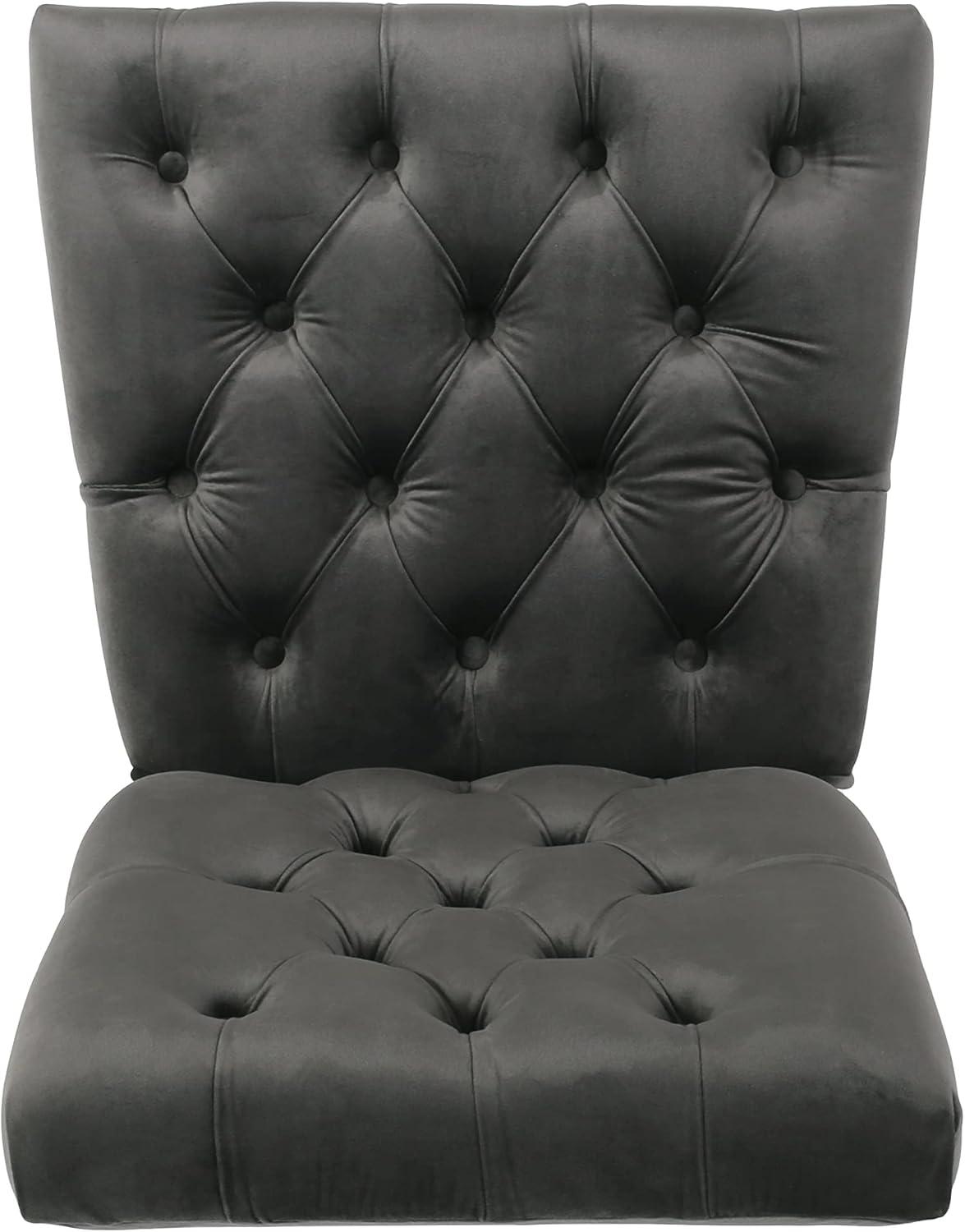 Set of 2 Saltillo New Velvet Dining Chair Charcoal - Christopher Knight Home: Upholstered, Button Tufted