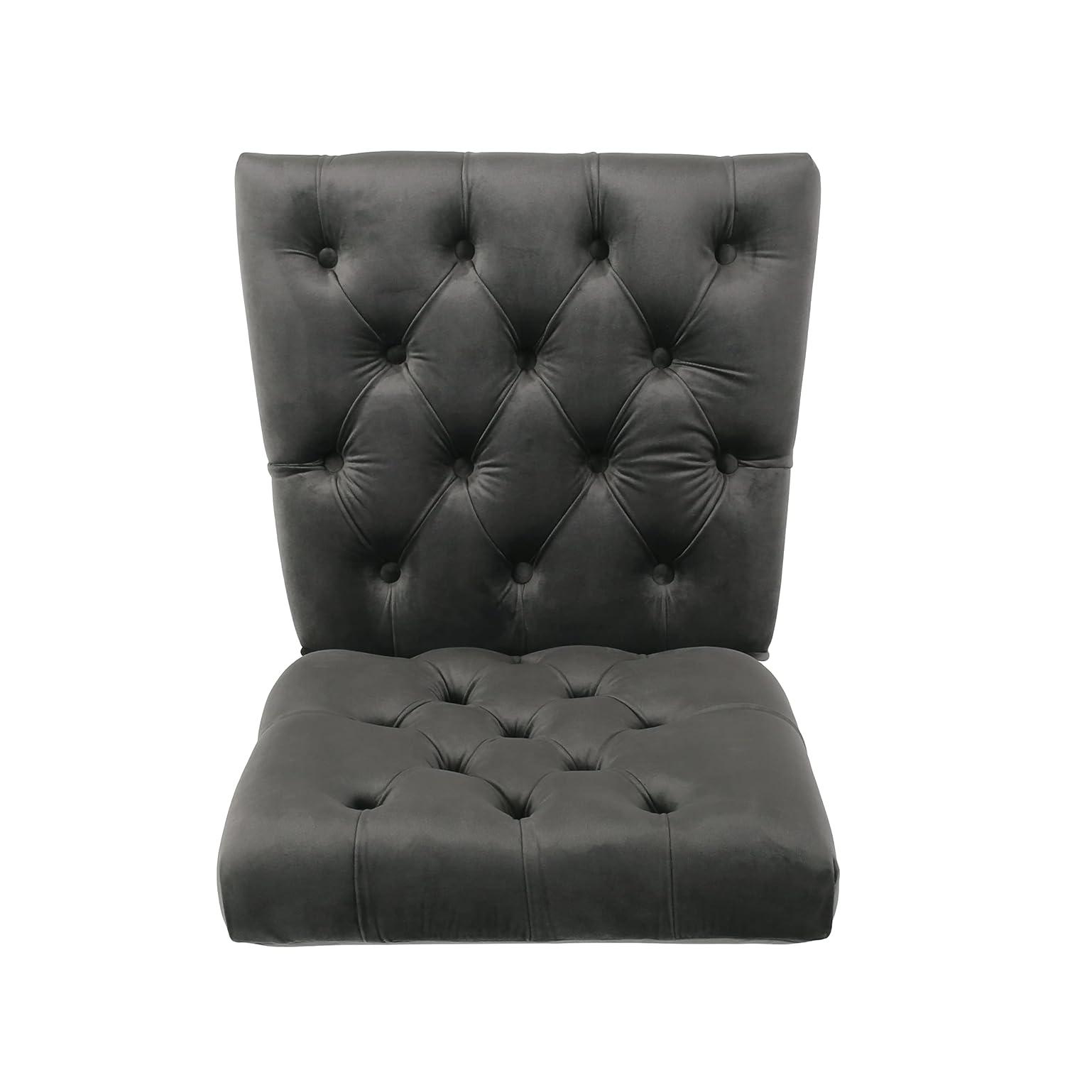 Set of 2 Saltillo New Velvet Dining Chair Charcoal - Christopher Knight Home: Upholstered, Button Tufted