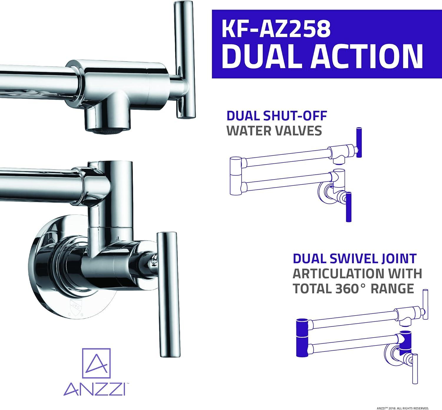 ANZZI ANZZI Braccia Series 24" Wall Mounted Pot Filler With Accessories KF-AZ258CH