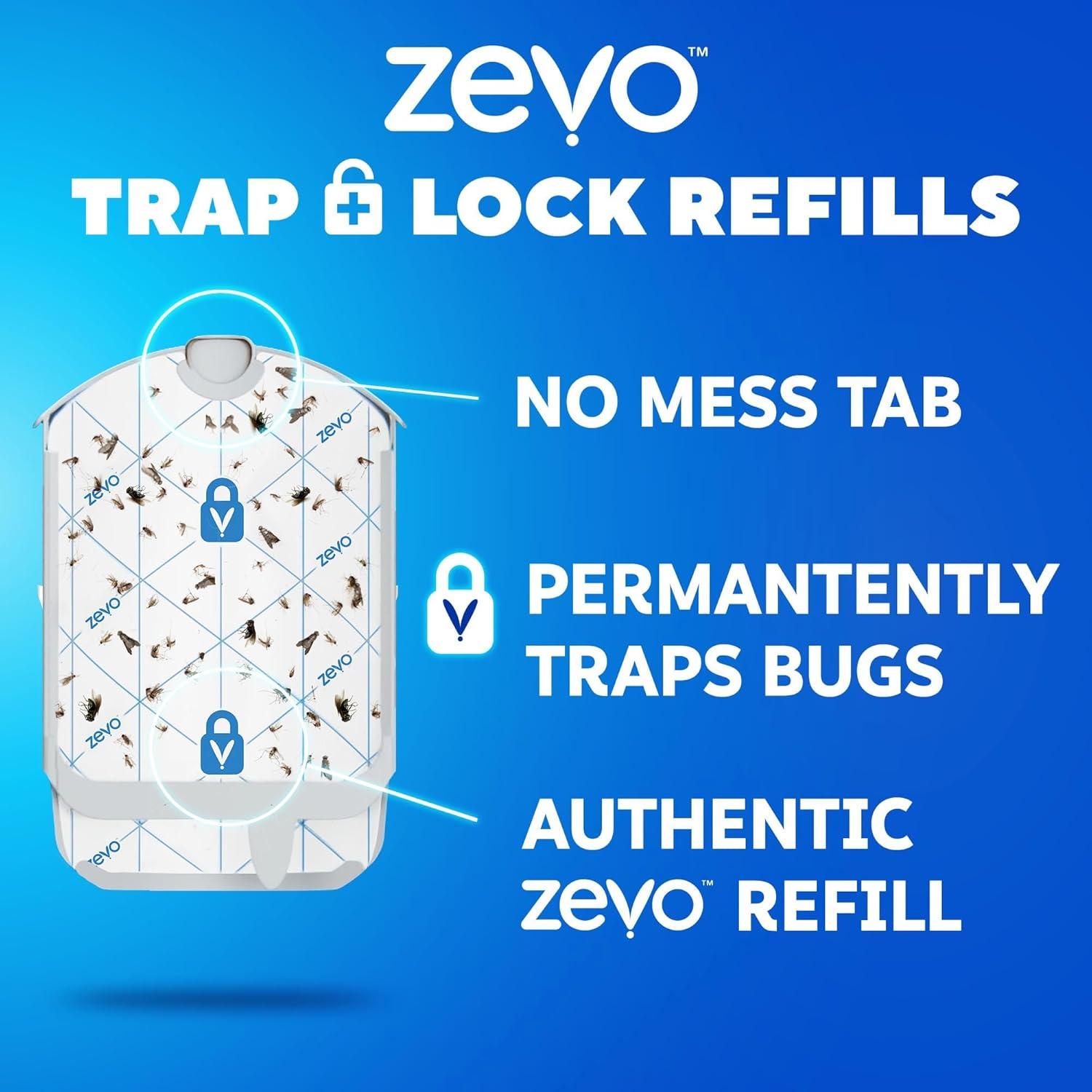Zevo Flying Insect Trap, Fly Trap Captures Houseflies, Fruit Flies, and Gnats 1 Plug-in Base + 1 Cartridge