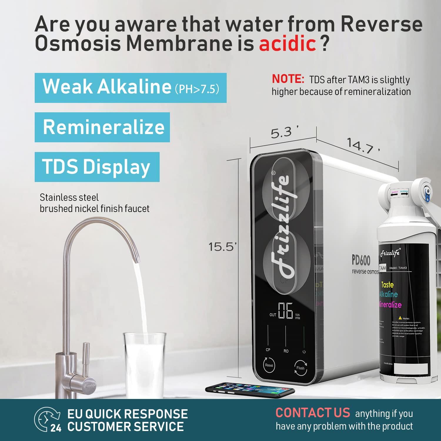 Frizzlife White and Black Under-Sink Reverse Osmosis System