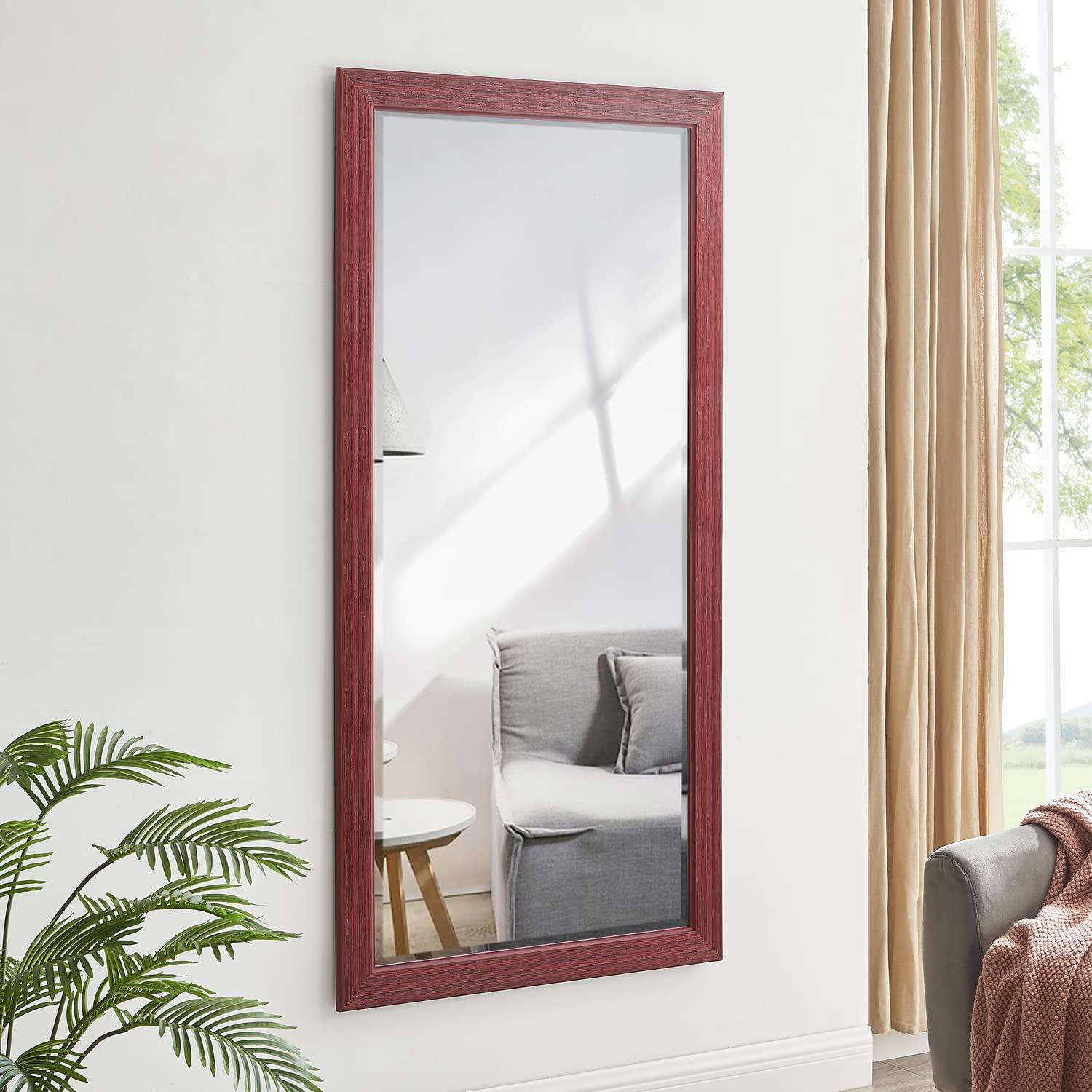 Rustic Green-Gray Full Length Wood Floor Mirror