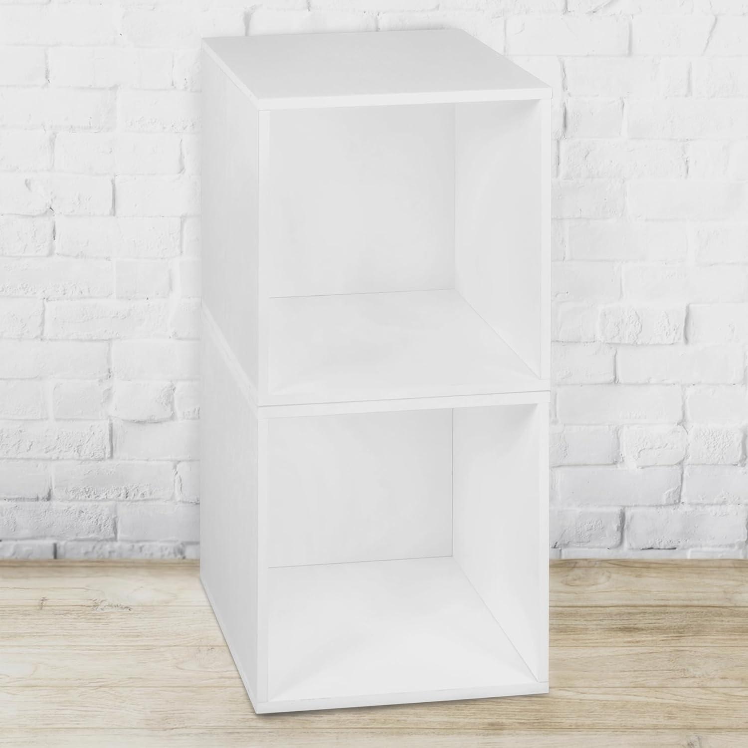 Cubo Storage Set with 6 Cubes, White Wood Grain