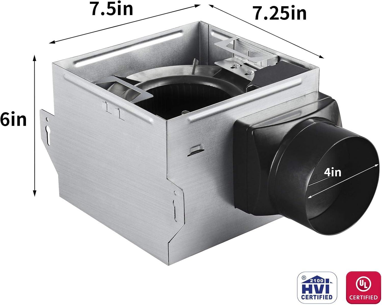 Tech Drive Very-Quiet 80 CFM, 1.5 Sone No Attic access Needed Installation Bathroom Ventilation and Exhaust Fan