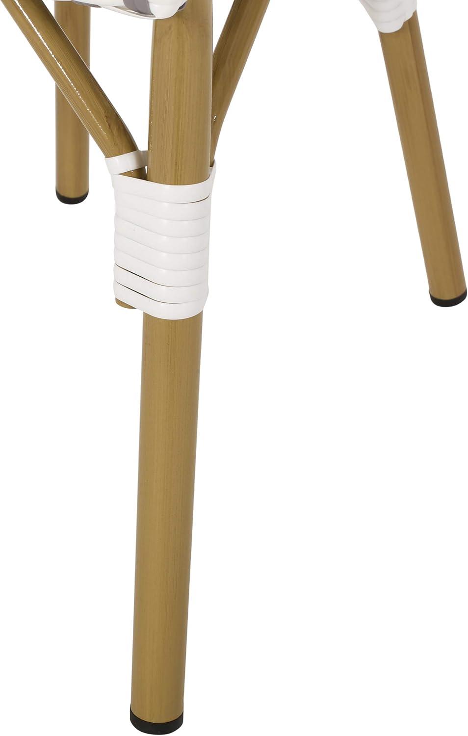 Christopher Knight Home Elize 4pk Outdoor French Cafe Chairs - Gray/White/Bamboo
