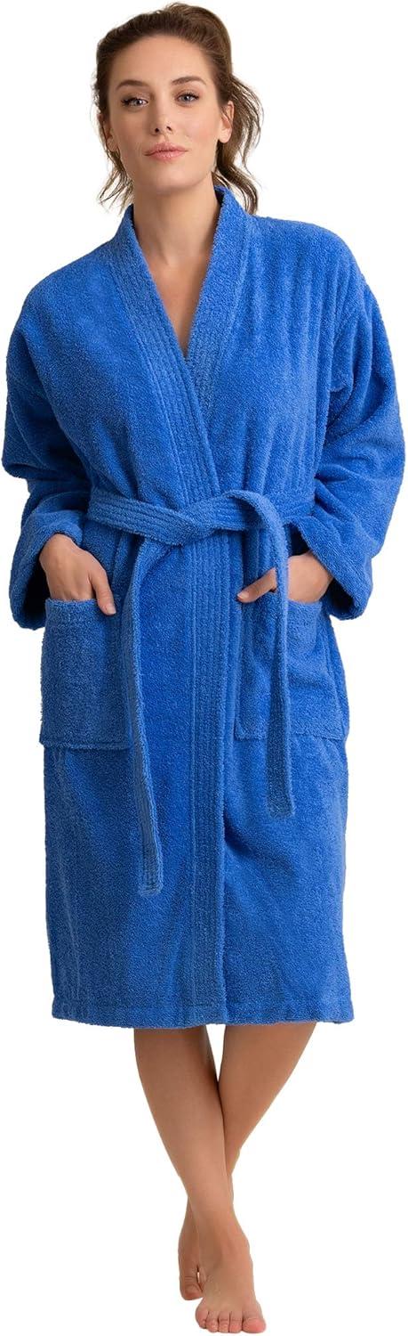 Ingobert Cotton Terry Cloth Mid-Calf Bathrobe with Pockets