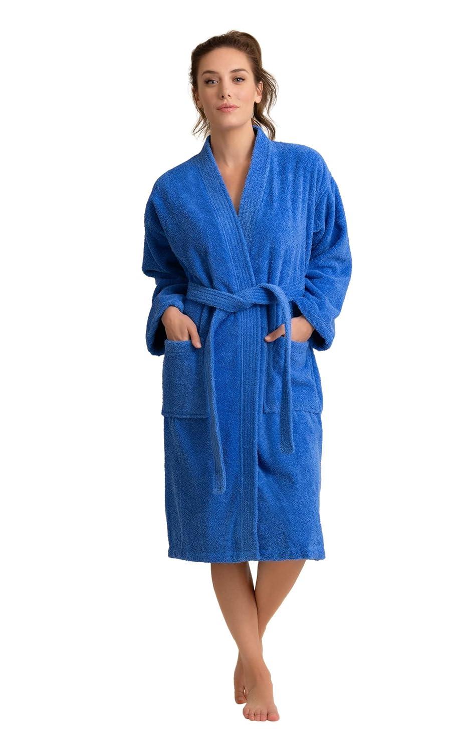 Ingobert Cotton Terry Cloth Mid-Calf Bathrobe with Pockets