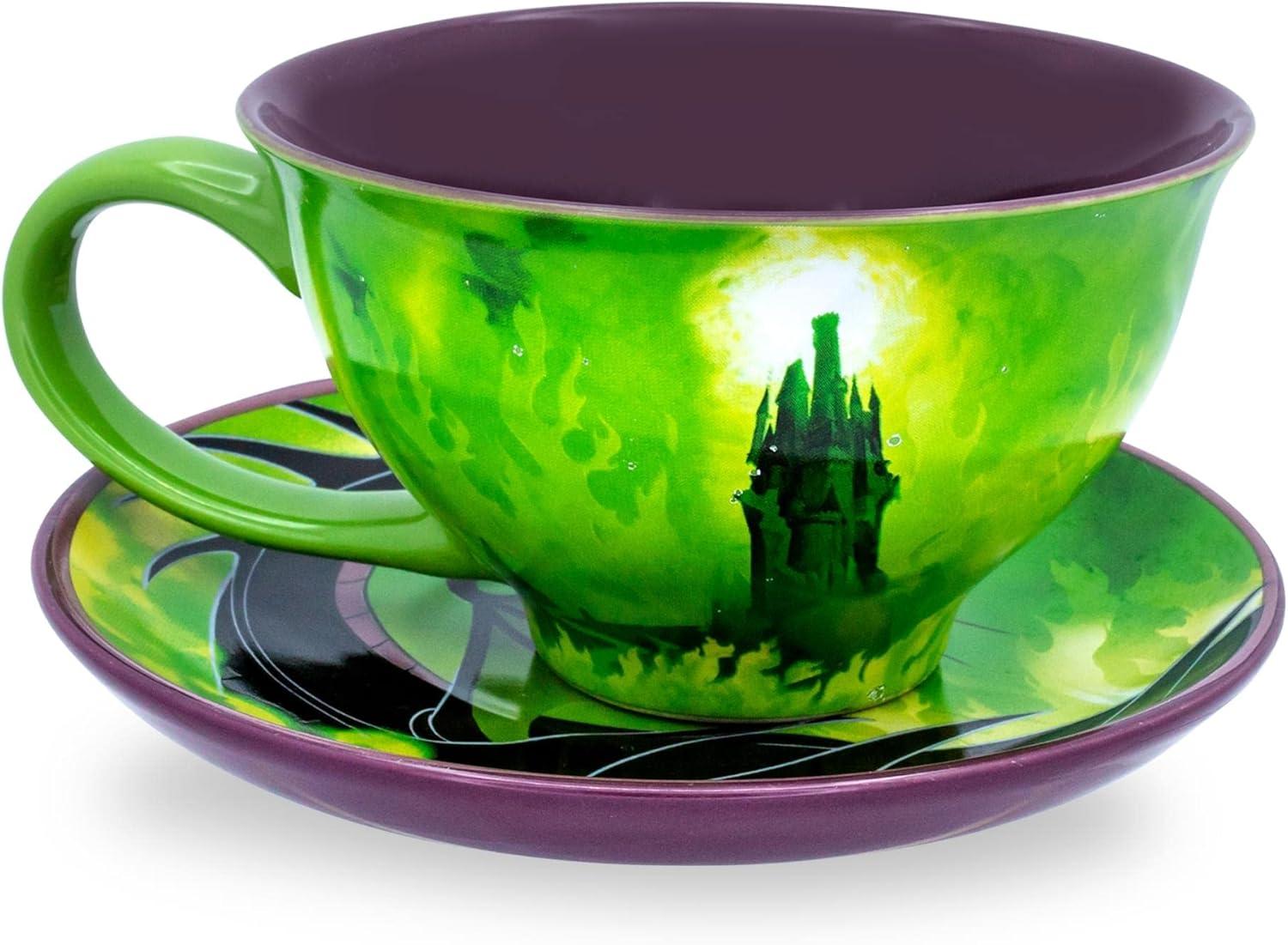 Silver Buffalo Disney Villains Maleficent Ceramic Teacup and Saucer Set