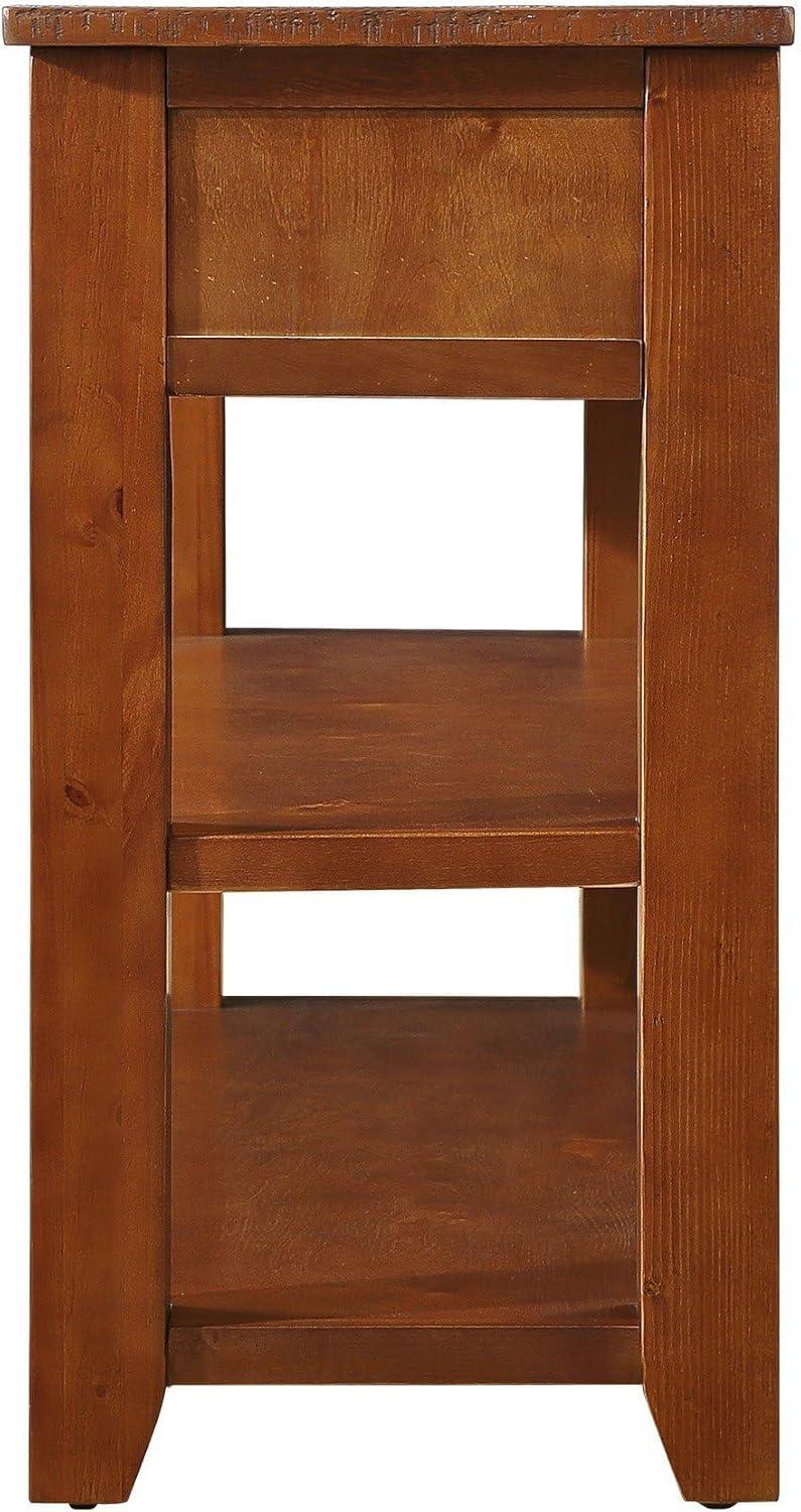Quarte 48'' Solid Wood Console Table, Modern Entryway Sofa Side Table with 3 Storage Drawers and 2 Shelves. Easy to Assemble