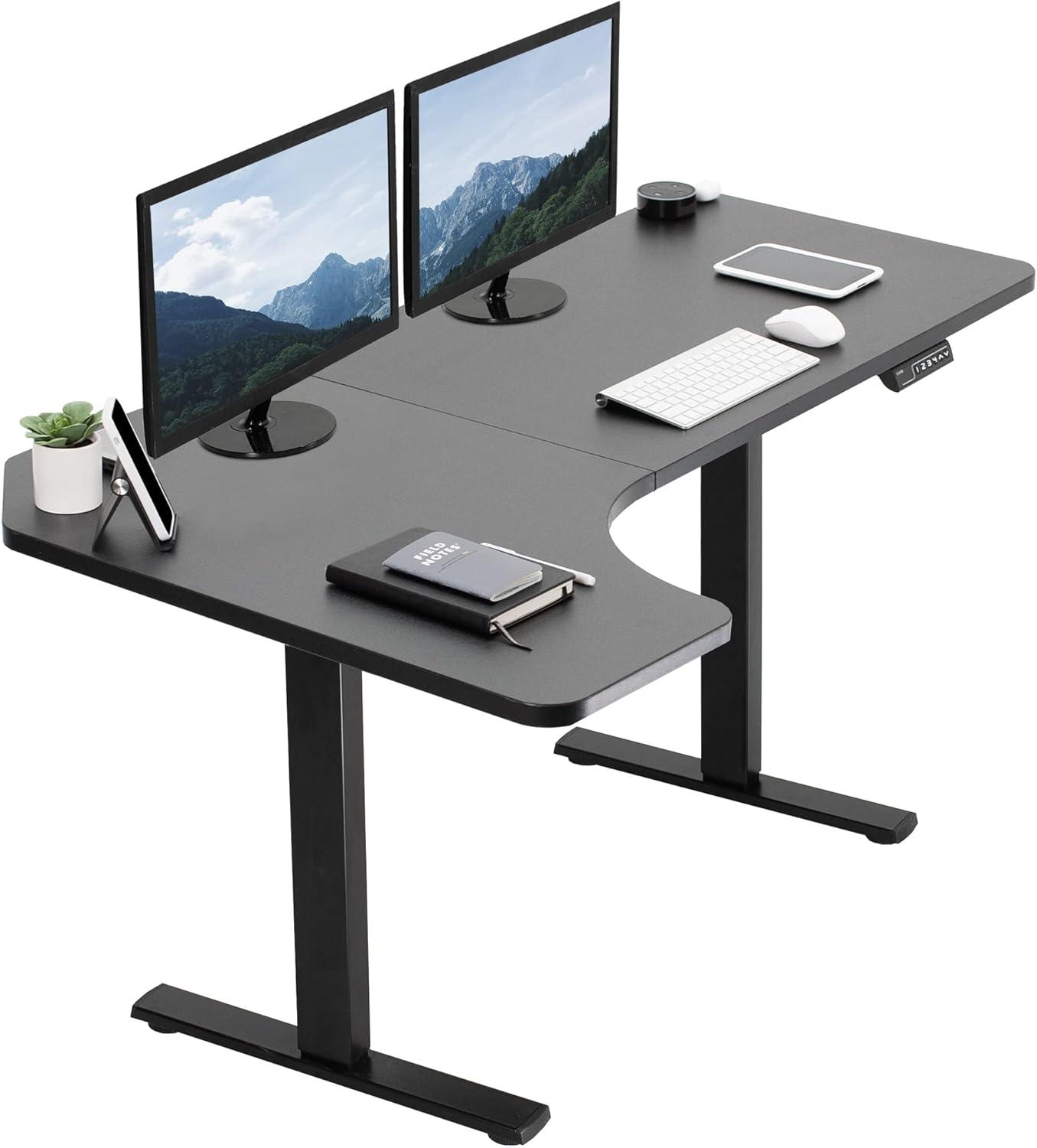 VIVO Electric 58" X 35" Corner Stand Up Desk (1BRB series)