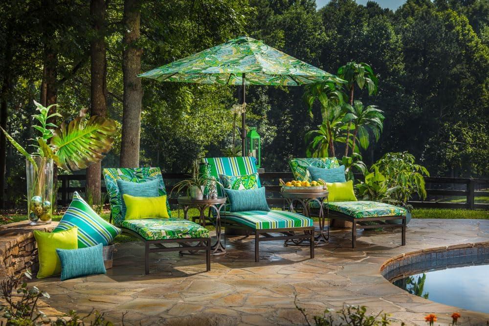 Lime Green Reversible Indoor/Outdoor Throw Pillows, 16.5" Set of 2