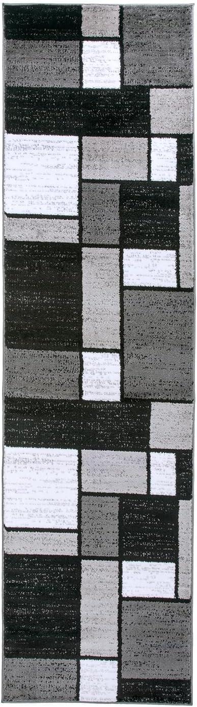 World Rug Gallery Contemporary Modern Boxed Color Block Area Rug