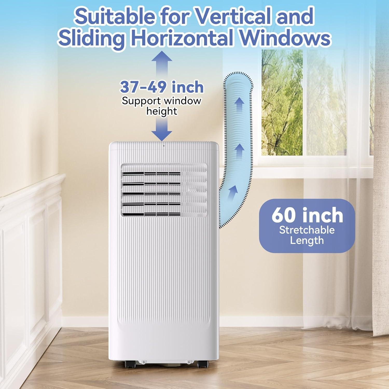10000 BTU Portable Air Conditioners, 3-In-1 Standing Portable AC Unit With Remote Control, 24 Hour Timer
