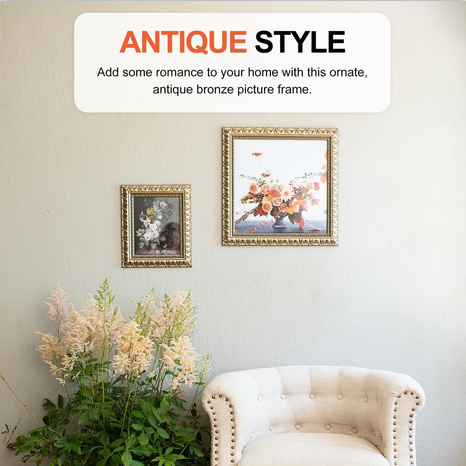 Craig Frames Bravado Ornate, 24x36 inch Antique Bronze Picture Frame Matted for a 20x30 Photo