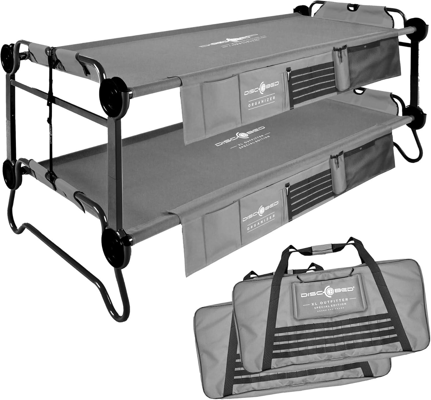 Extra Large Disc-O-Bed Special Edition Outfitter with 2 Side Organizers; Grey