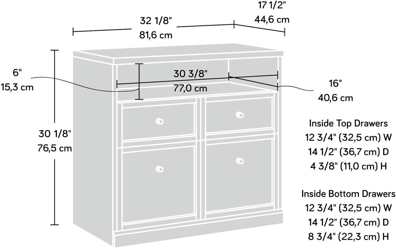 White 4-Drawer Office Storage Cabinet with Adjustable Shelving