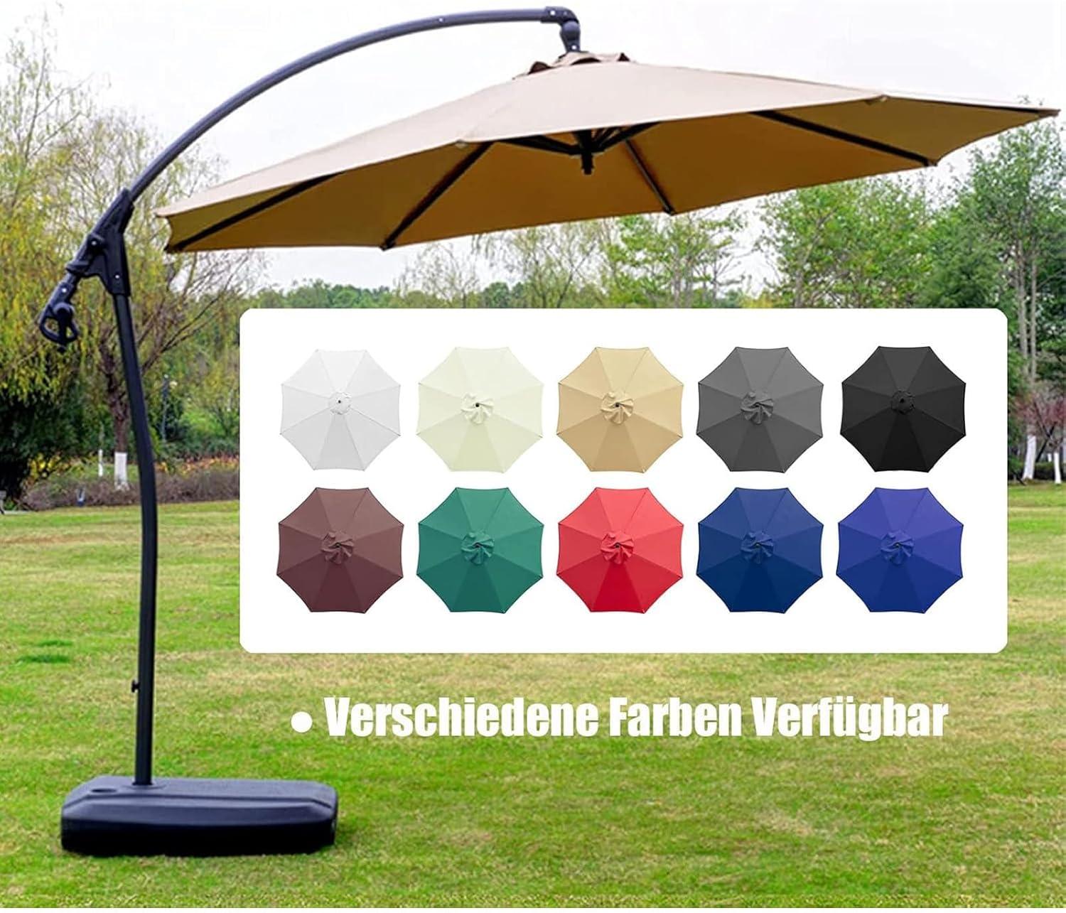 WLAGOOD 9' Patio Outdoor Table Market Yard Umbrella Replacement Top Cover with 8 Ribs, 9ft Canopy,Canopy Garden Umbrella Outdoor Stall Umbrella Beach Sun Umbrella Replacement Cloth