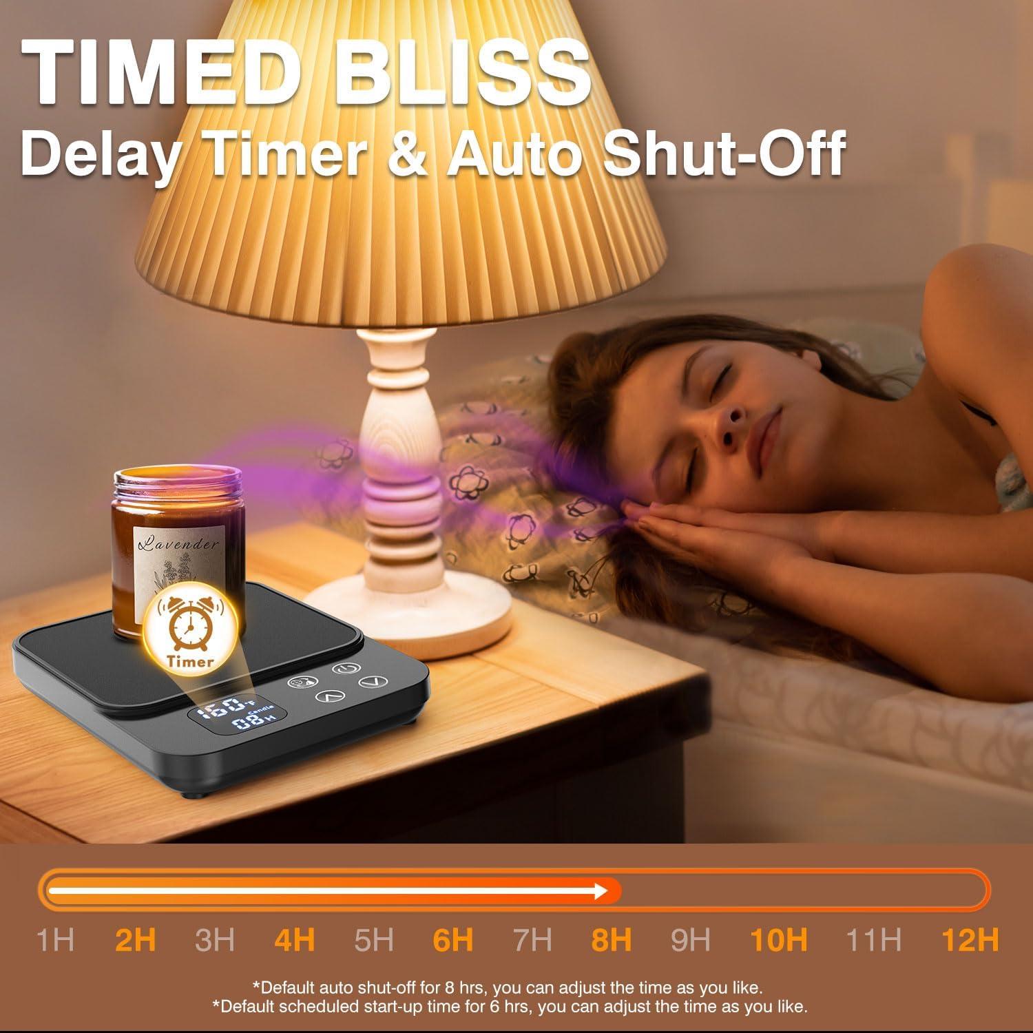 Mug Warmer, Coffee Cup Warmer for Desk with 1-12H Auto Shut Off, 36W Faster Heating Coffee Mug Warmer for Coffee Beverage Milk Tea, Smart Candle Warmers, Ideal Coffee Accessories Gifts (Black)