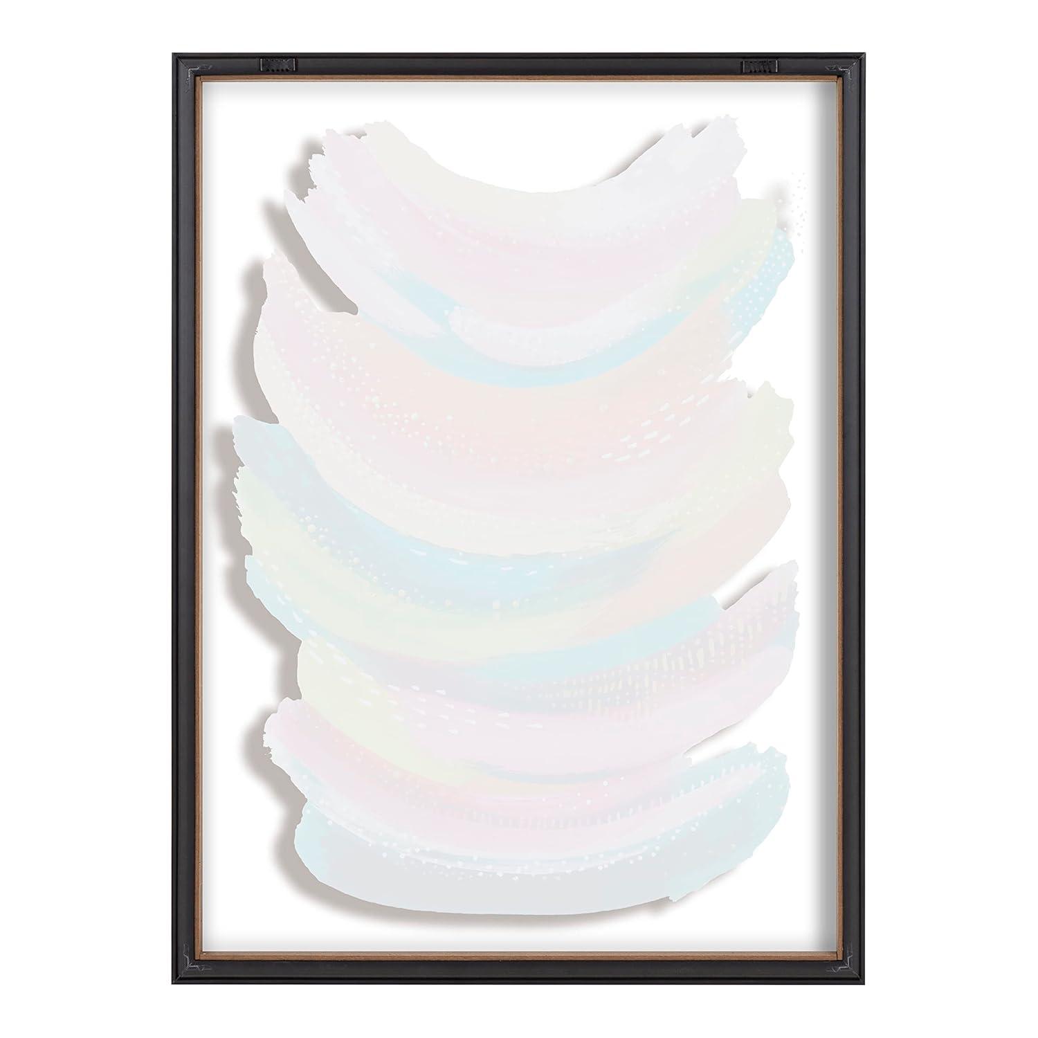 Kate and Laurel Blake Bright Abstract Framed Printed Glass Wall Art by Jessi Raulet of Ettavee, 18x24 Gold, Modern Colorful Abstract Art for Wall