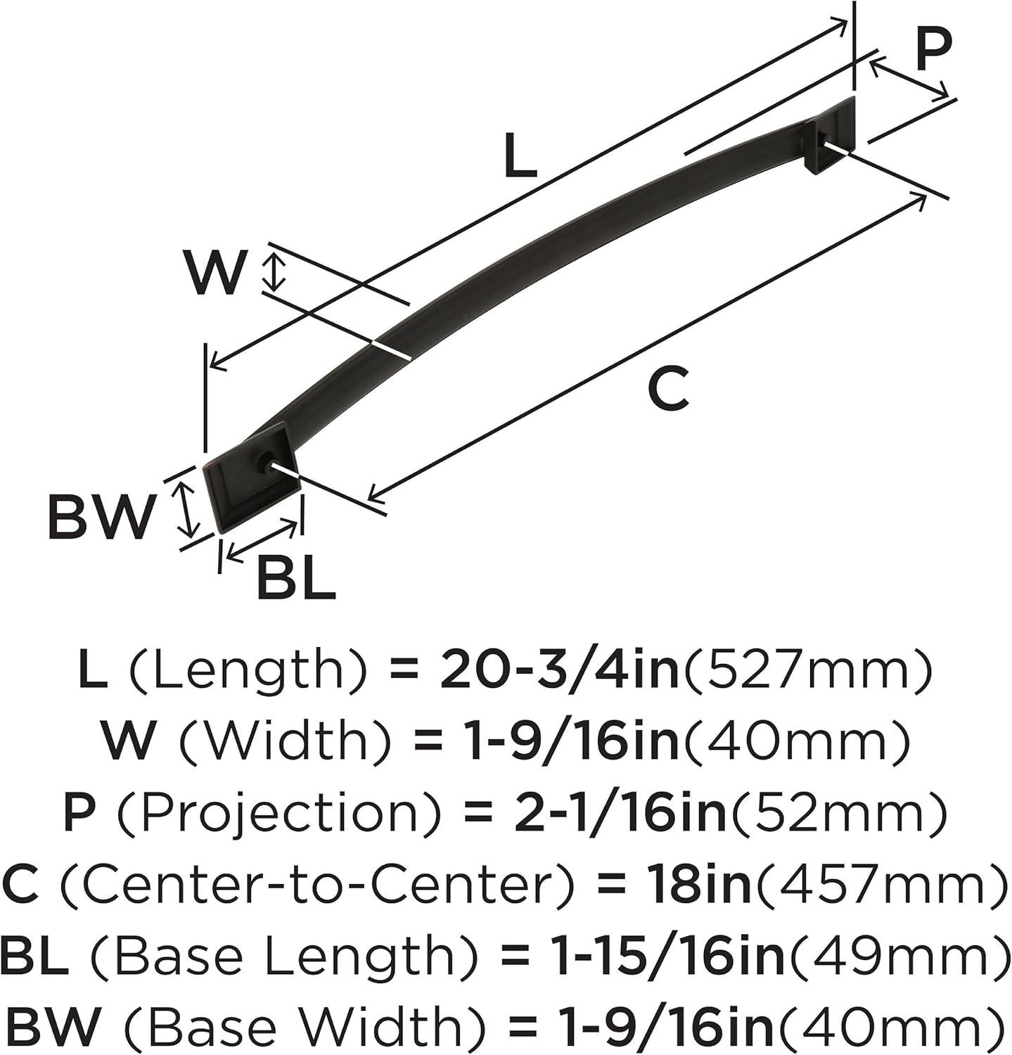 Oil Rubbed Bronze 18'' Appliance Pull with Mounting Hardware