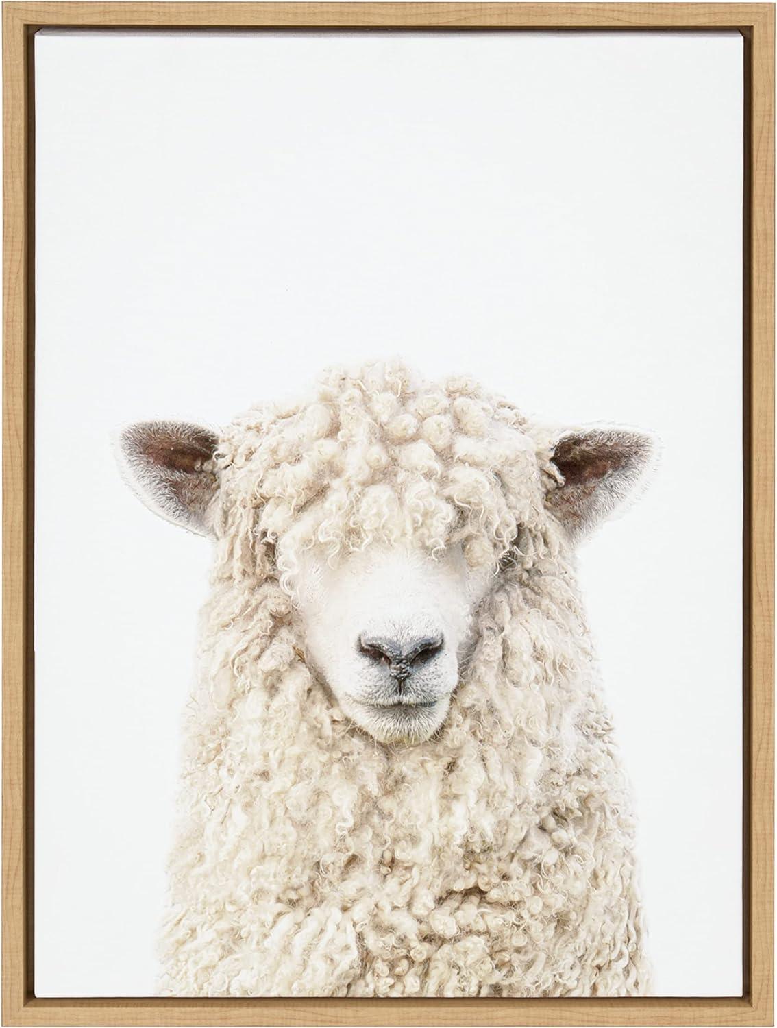 18" x 24" Sylvie Sheep Bangs Portrait Framed Canvas by Amy Peterson - Kate & Laurel All Things Decor