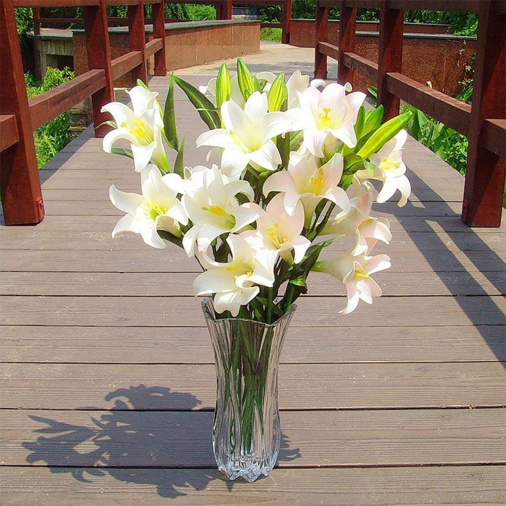 YISHENGRONG Flower Vase Large Size Phoenix Tail Shape Thickened Crystal Glass for Home Decor, Wedding or Gift - 9.5" High x4.5 Wide,with Color Box