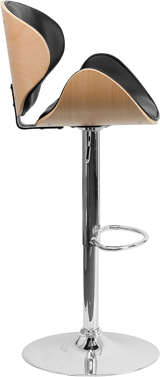 Murphy Curved Adjustable Height Swivel Bar Stool